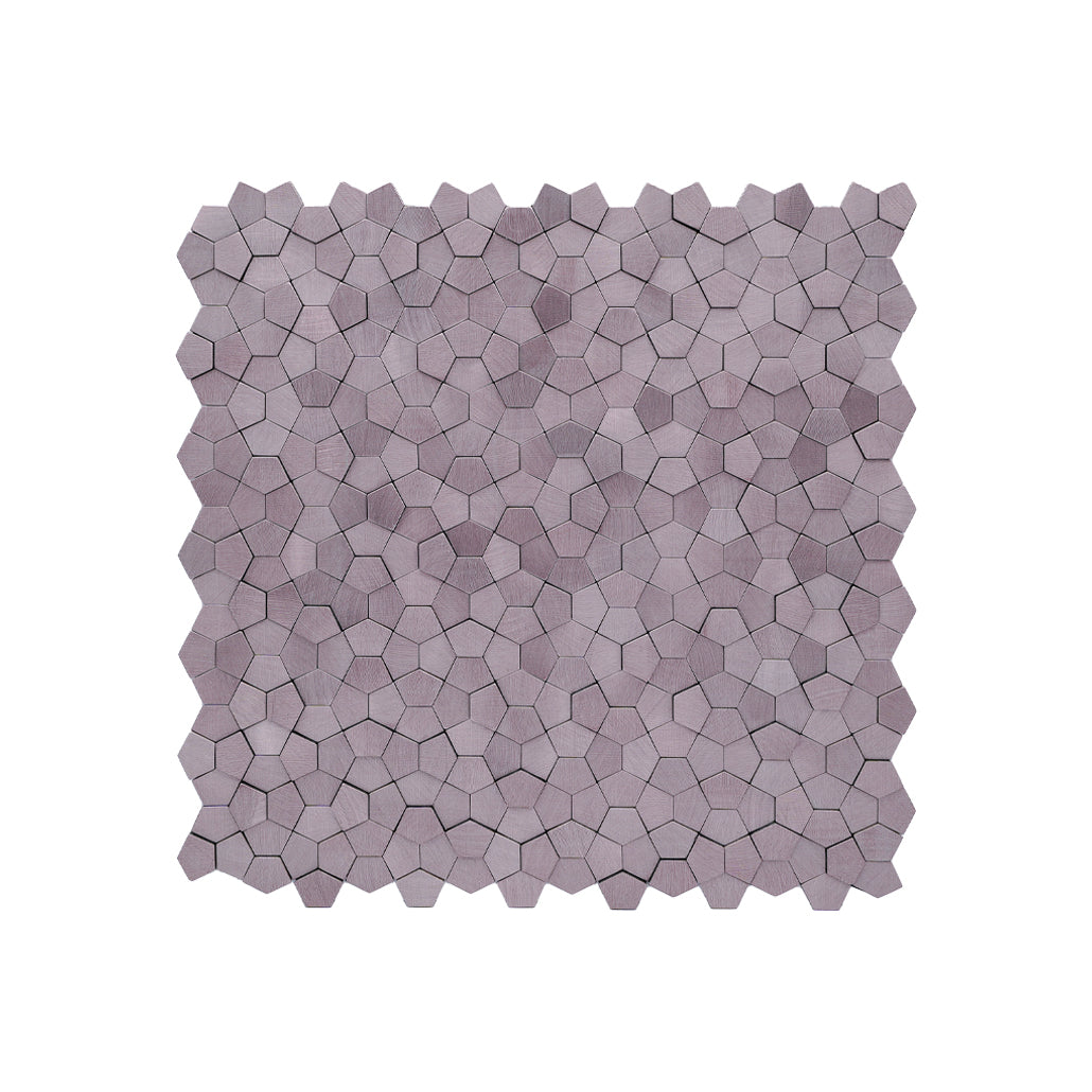 Pentagon 3D Pink Peel & Stick Splashback | 28.2×28.2 cm | Self-Adhesive Mosaic Tile