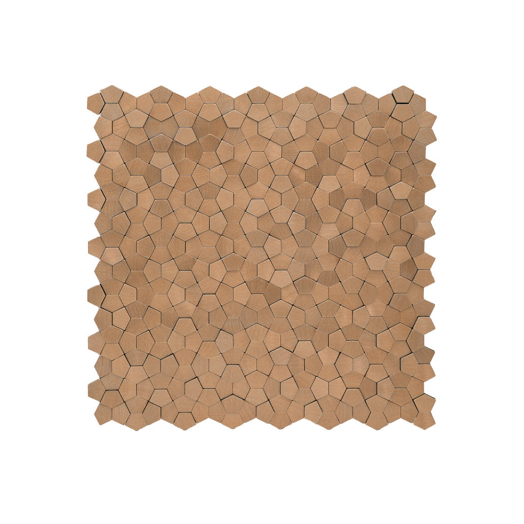 Pentagon 3D Salmon Peel & Stick Splashback | 28.2×28.2 cm | Self-Adhesive Mosaic Tile