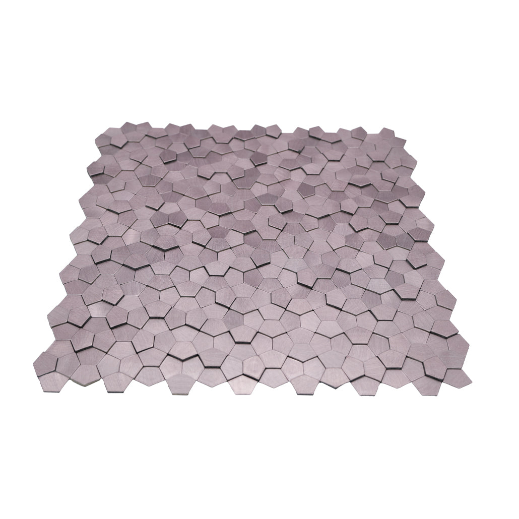Pentagon 3D Pink Peel & Stick Splashback | 28.2×28.2 cm | Self-Adhesive Mosaic Tile
