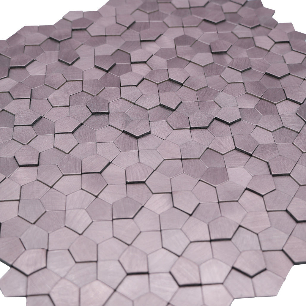 Pentagon 3D Pink Peel & Stick Splashback | 28.2×28.2 cm | Self-Adhesive Mosaic Tile