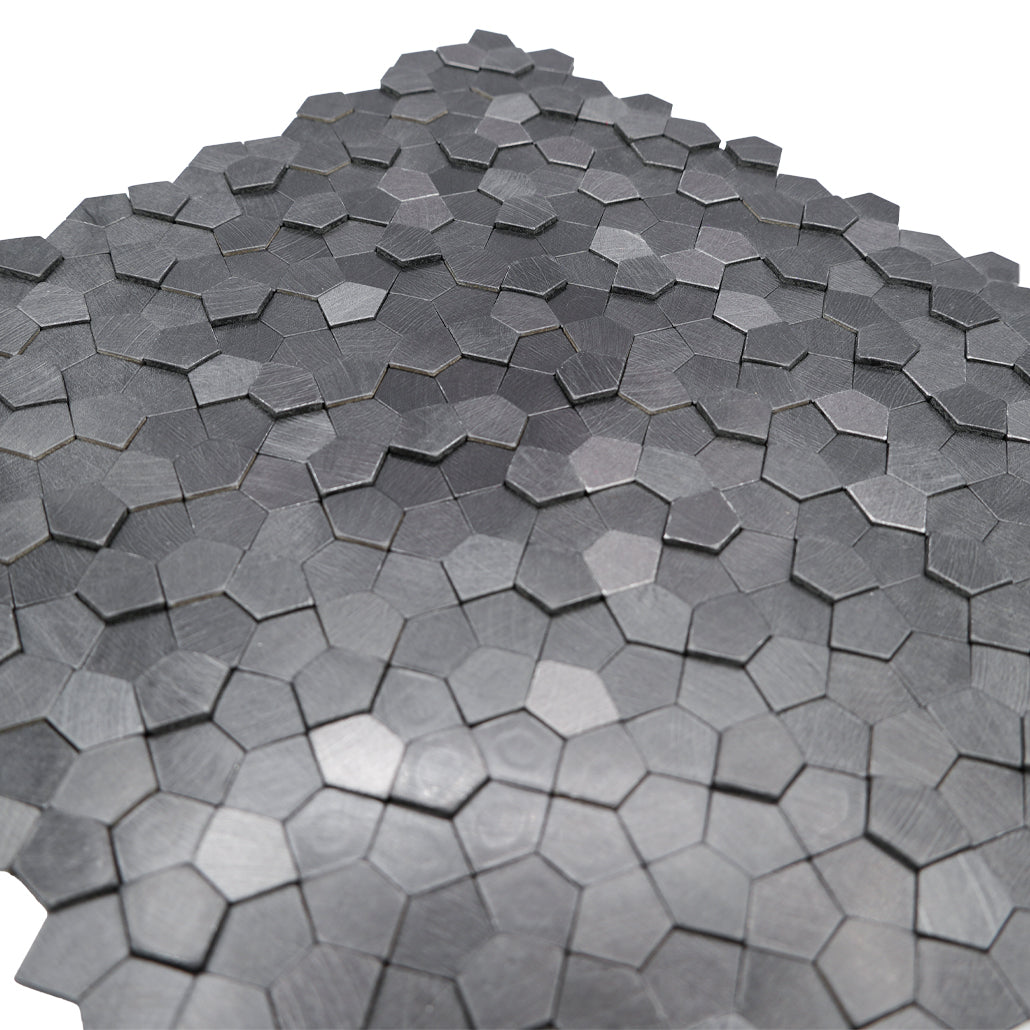 Pentagon 3D Anthracite Peel & Stick Splashback | 28.2×28.2 cm | Self-Adhesive Mosaic Tile