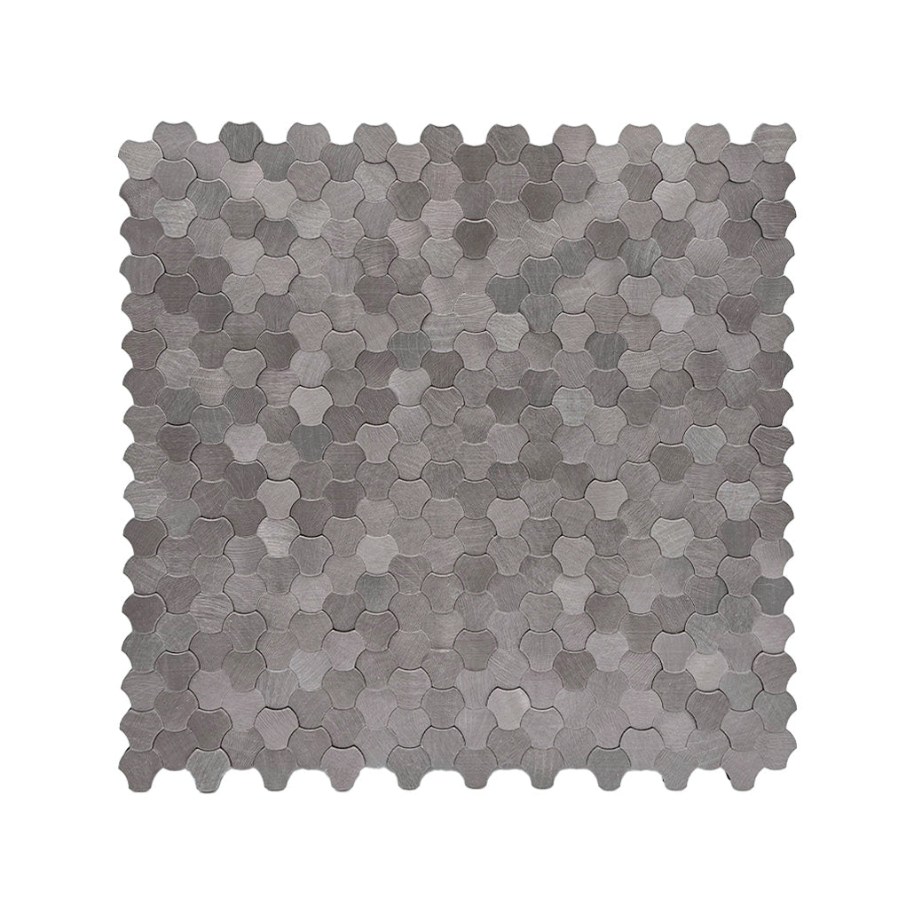 Trefoil 3D Anthracite Peel & Stick Splashback | 30.5×29.6 cm | Self-Adhesive Mosaic Tile