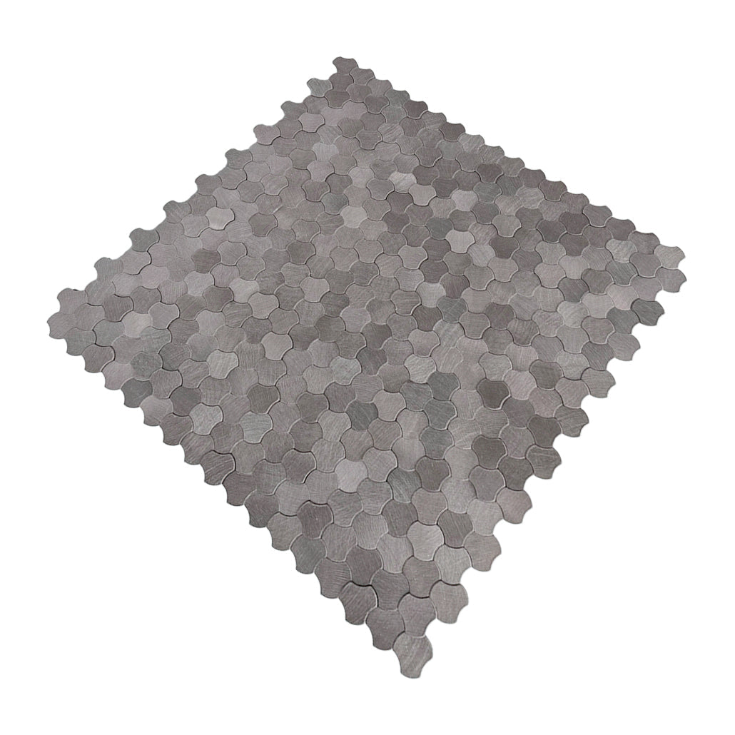 Trefoil 3D Anthracite Peel & Stick Splashback | 30.5×29.6 cm | Self-Adhesive Mosaic Tile