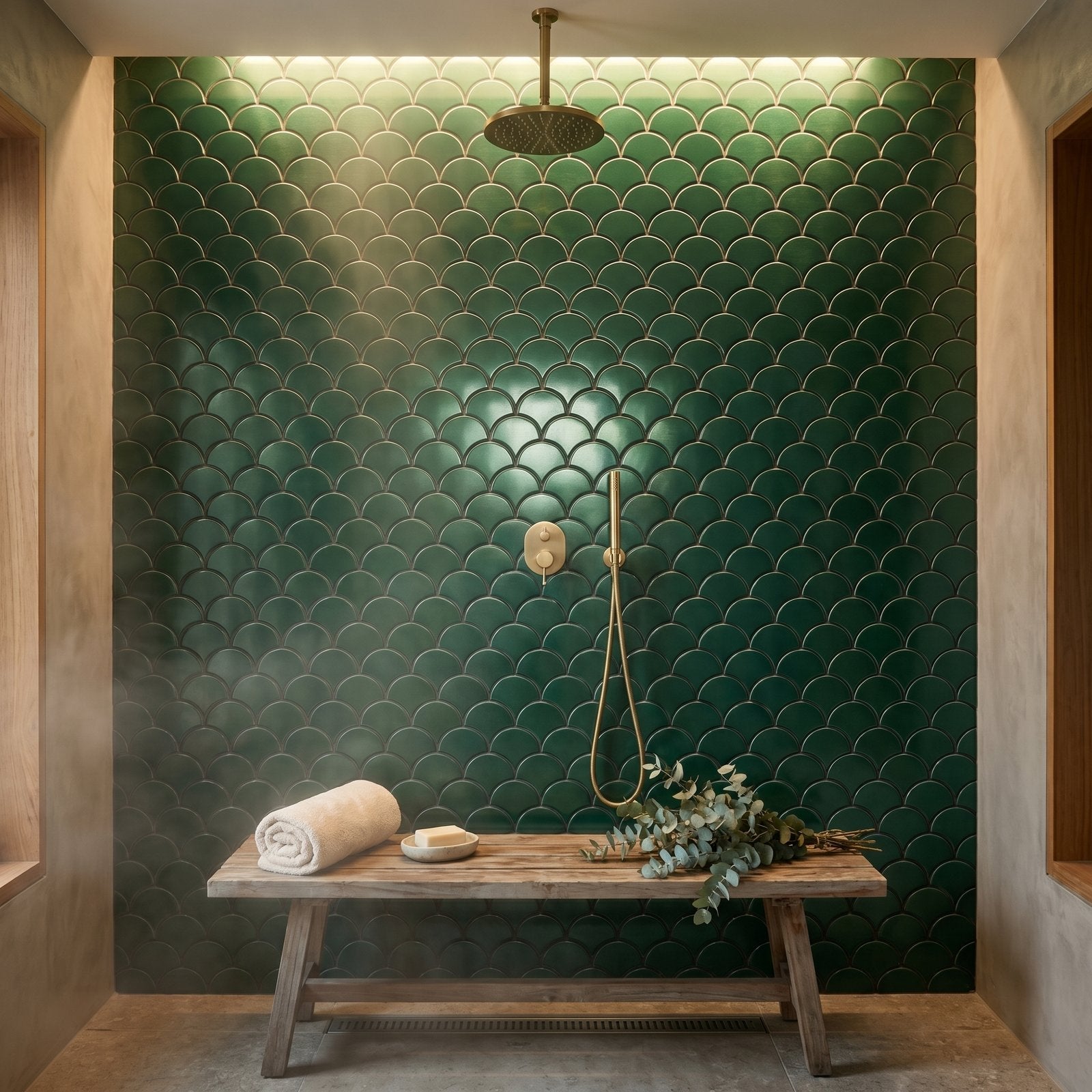 Trefoil 3D Dark Green Peel & Stick Splashback | 30.5×29.6 cm | Self-Adhesive Mosaic Tile