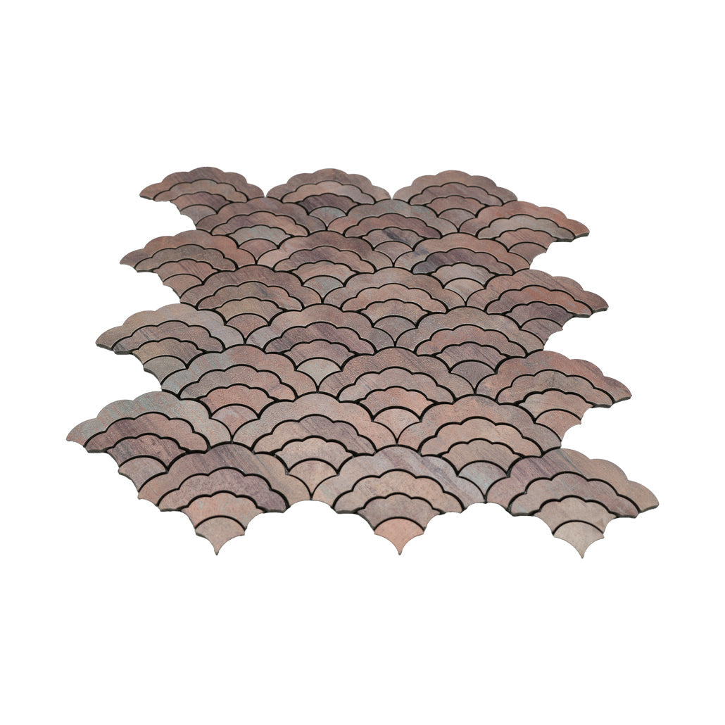 Fan Mauve Peel & Stick Splashback | 26.8×28.1 cm | Self-Adhesive Mosaic Tile