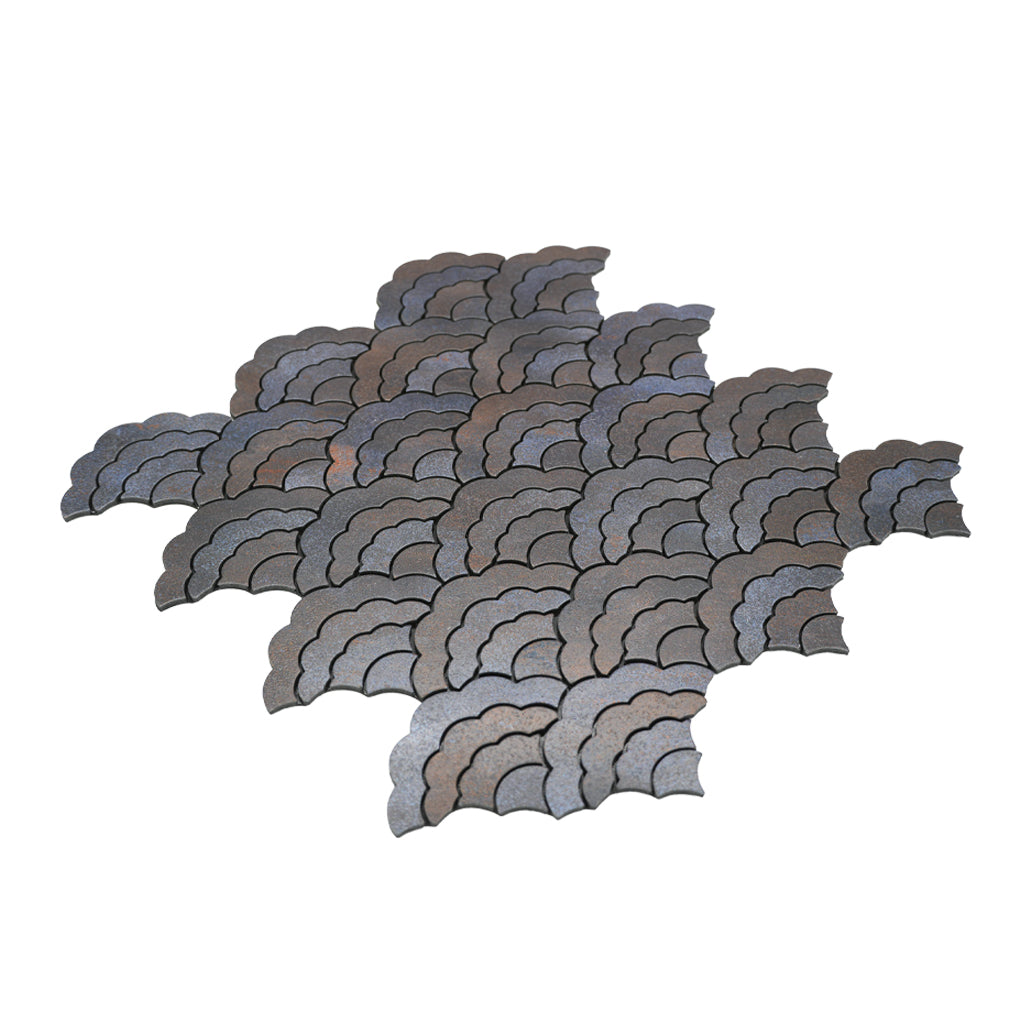 Fan Anthracite Peel & Stick Splashback | 26.8×28.1 cm | Self-Adhesive Mosaic Tile