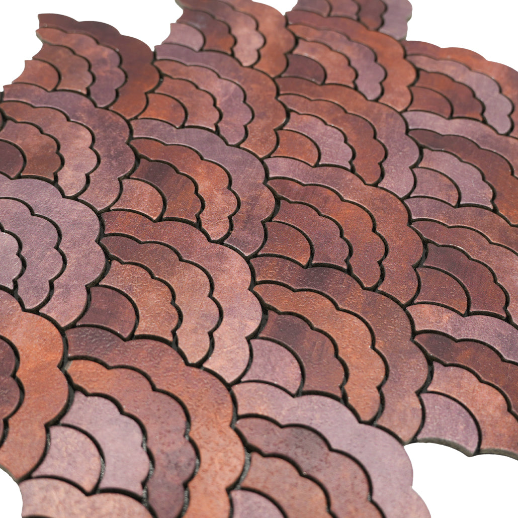 Fan Copper Peel & Stick Splashback | 26.8×28.1 cm | Self-Adhesive Mosaic Tile