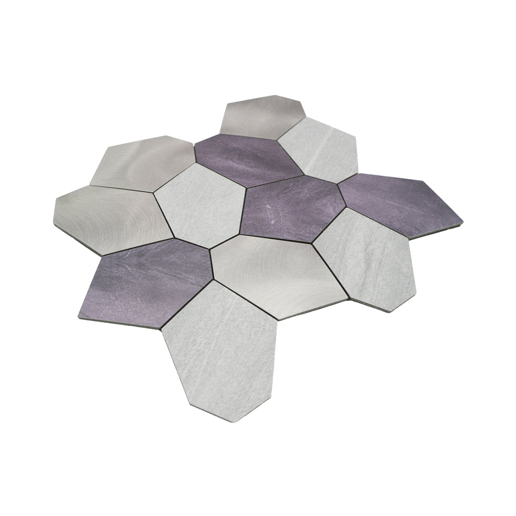 Polygon Gray Peel & Stick Splashback | 30×26.2 cm | Self-Adhesive Mosaic Tile