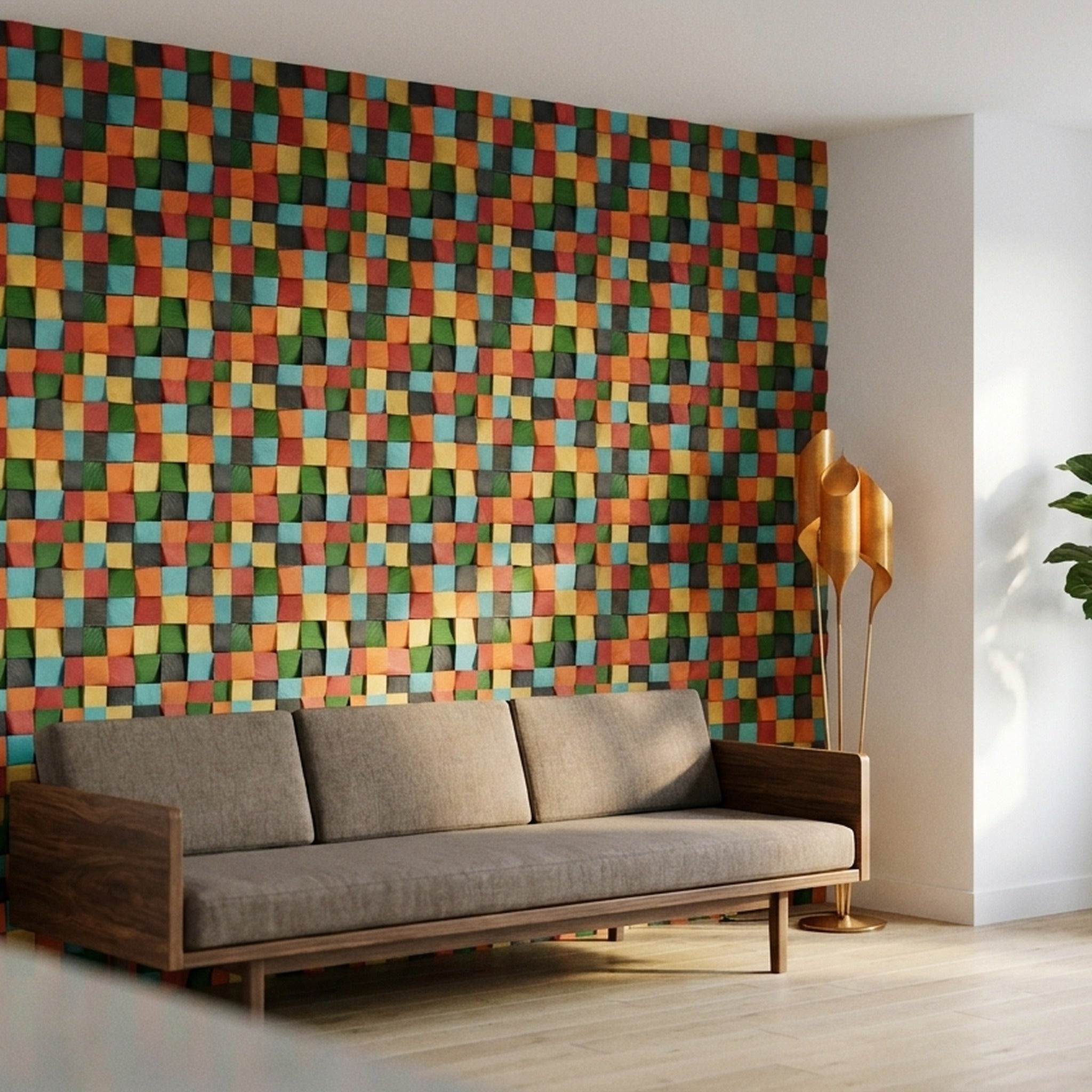 Dark Pine 3D Wood Wall Panel | 30×30 cm | Real Wood