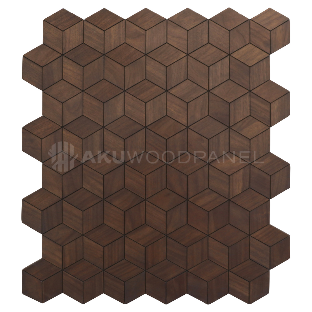 Lobelia Rust Copper 3D Decorative Wall Panel 60x60cm Handcrafted Aku Woodpanel UK