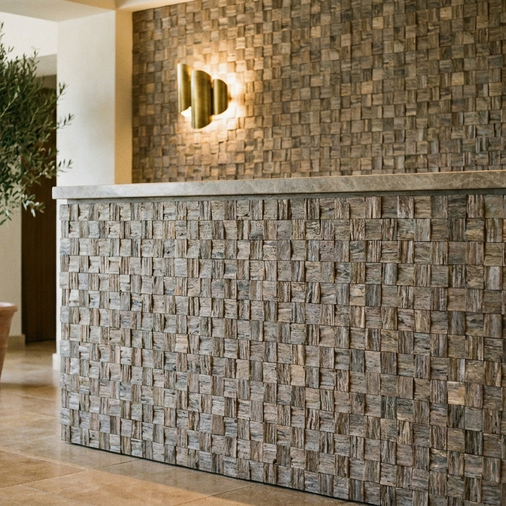 Marine 3D Wood Wall Panel | 30×30 cm | Real Wood