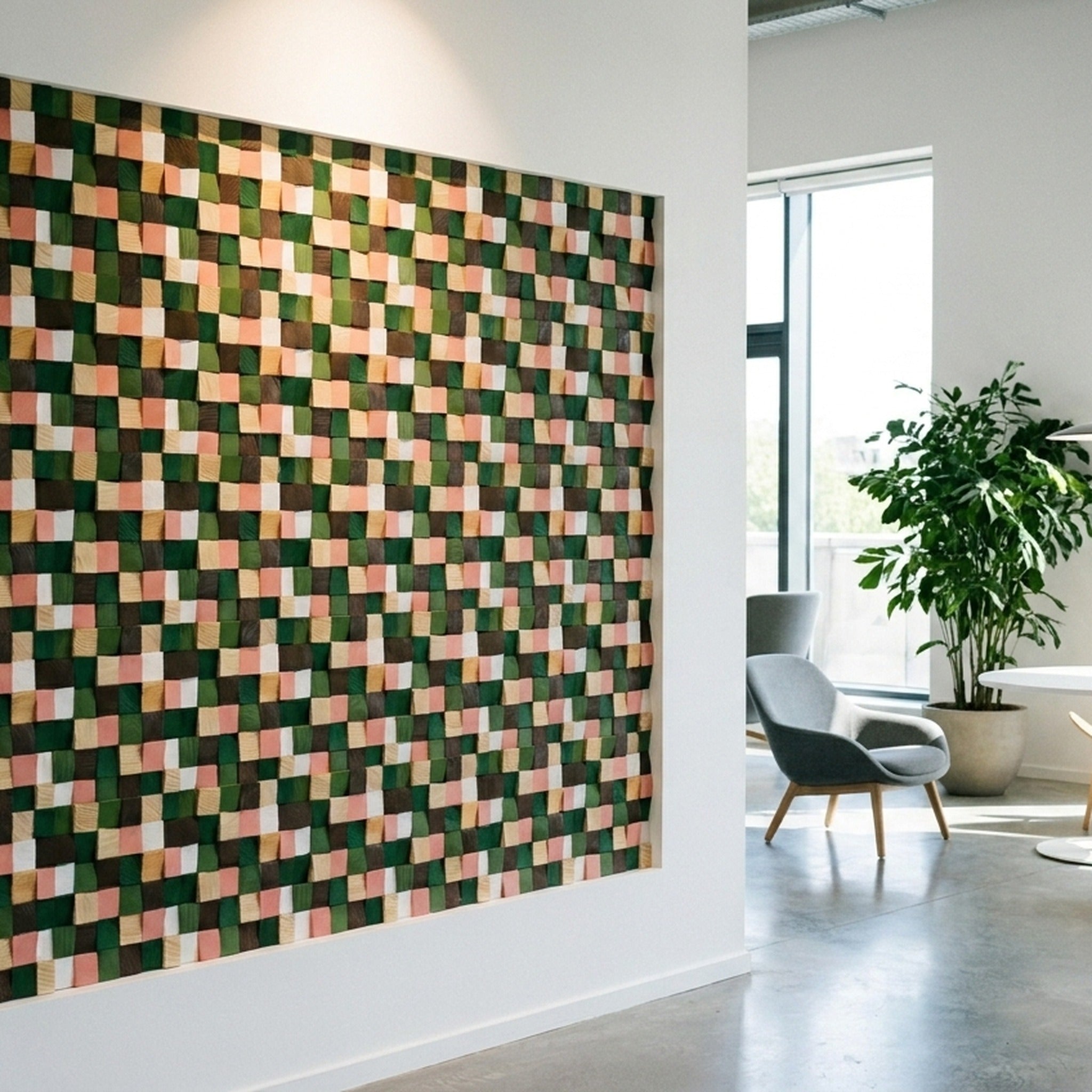 Rich Pine 3D Wood Wall Panel | 30×30 cm | Real Wood