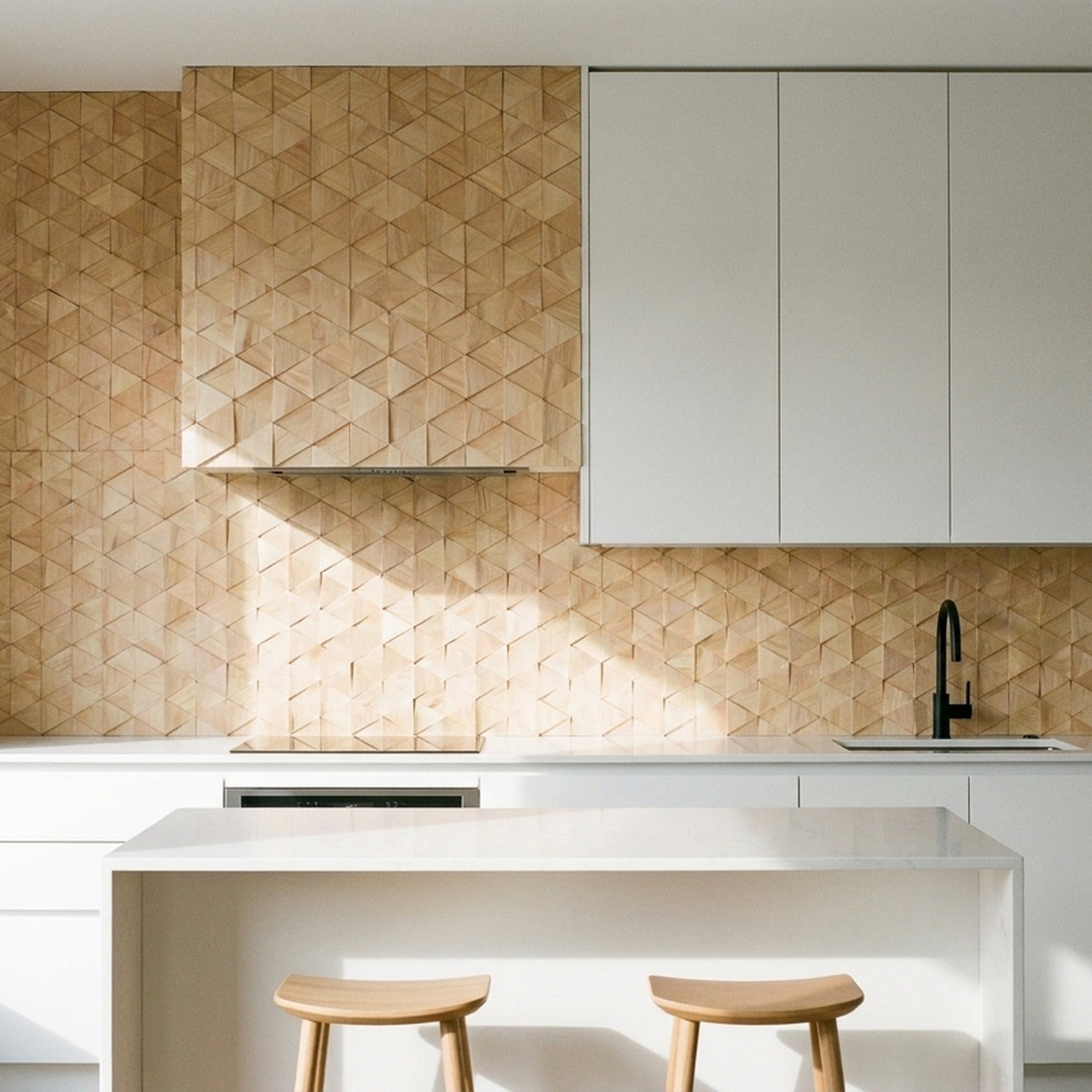 Compact Rubber 3D Wood Wall Panel | 28×30 cm | Real Wood