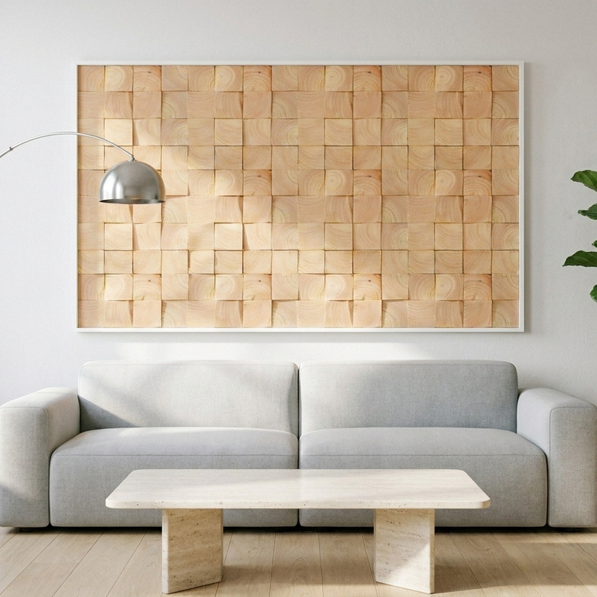 Rubber 3D Wood Wall Panel | 30×30 cm | Real Wood
