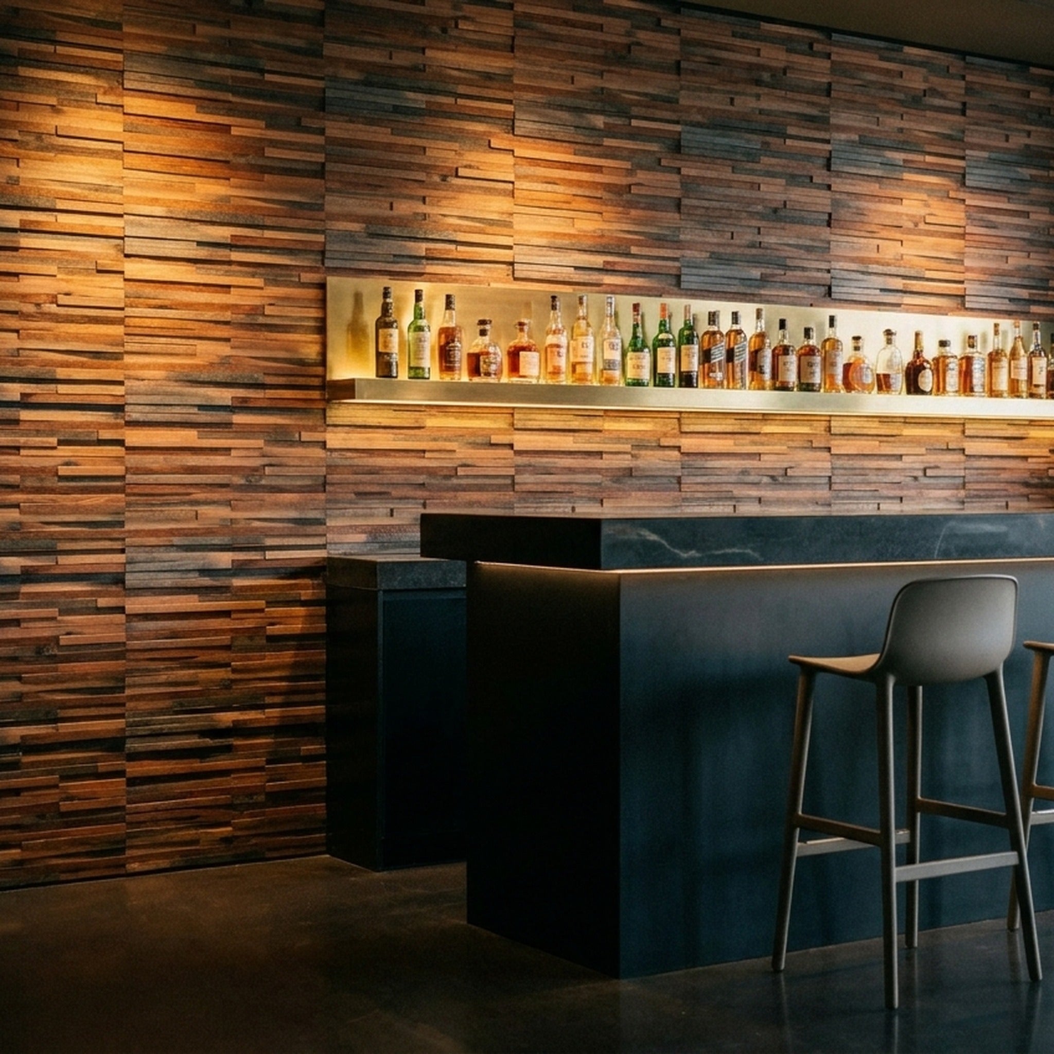 Compact Shipwood 3D Wood Wall Panel | 30×30 cm | Real Wood