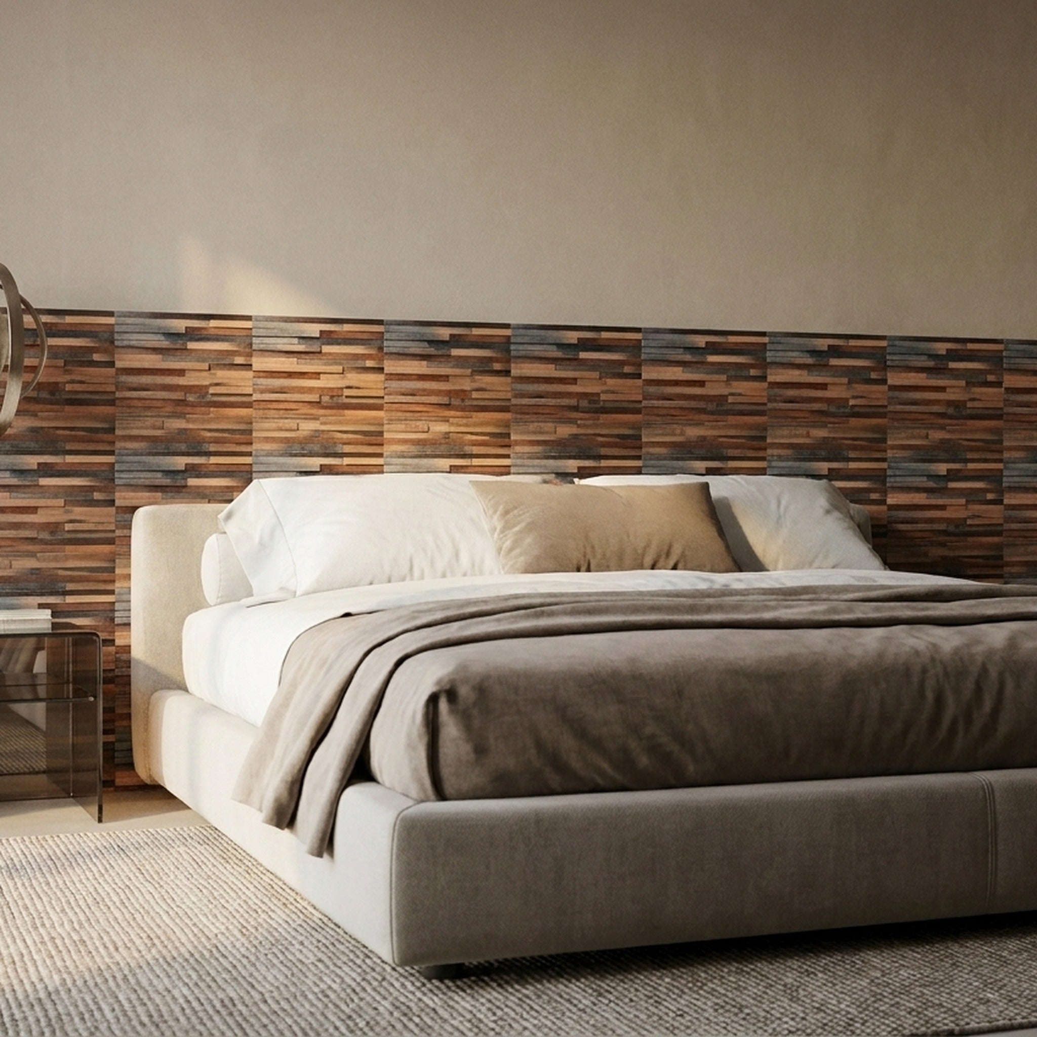 Compact Shipwood 3D Wood Wall Panel | 30×30 cm | Real Wood