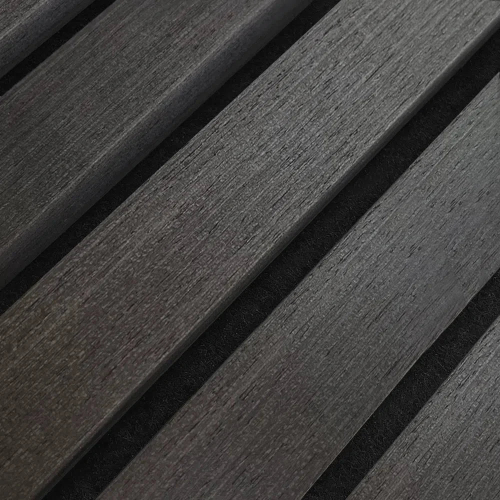 Black Oak 300 cm Acoustic Wooden Wall Panel 3-Sided Wood Veneer Aku Woodpanel UK