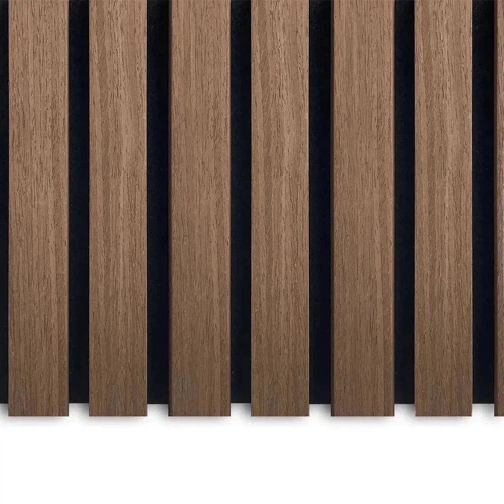 Smoked Oak 300 cm Acoustic Wooden Wall Panel 3-Sided Wood Veneer Aku Woodpanel UK