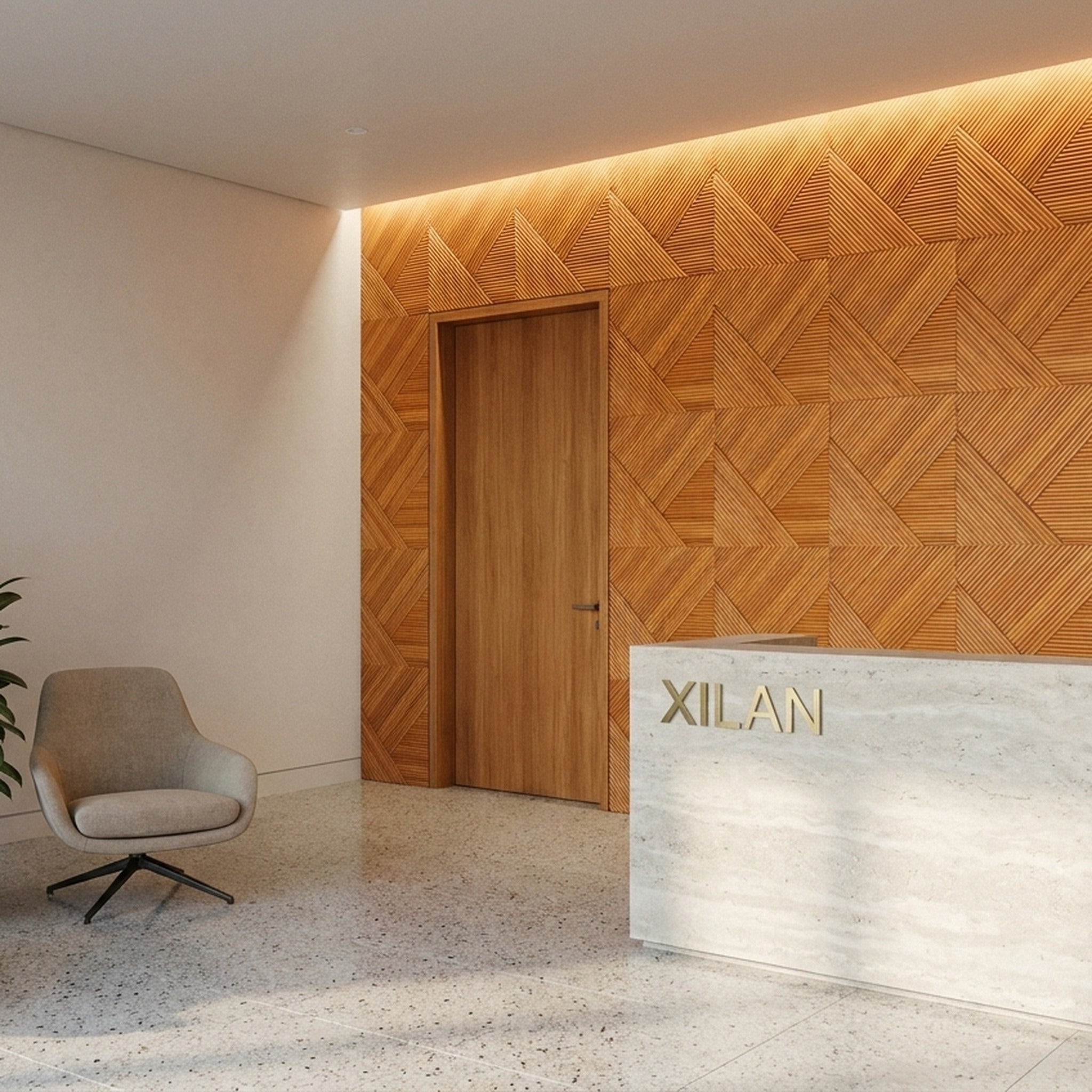 Xilan 3D Wood Wall Panel | 40×40 cm | Real Wood