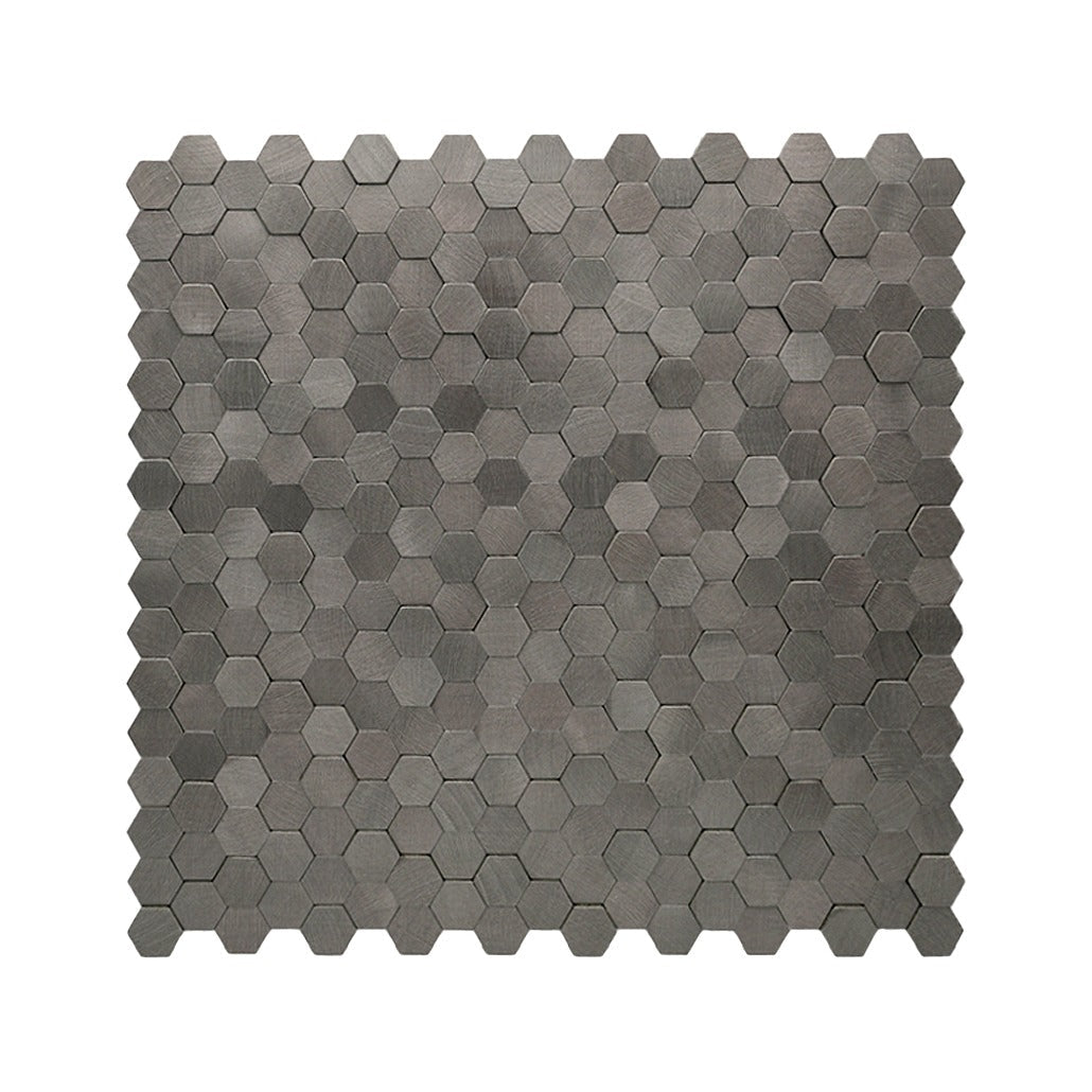 Mini Hexagon 3D Anthracite Peel & Stick Splashback | 29.8×30.7 cm | Self-Adhesive Mosaic Tile
