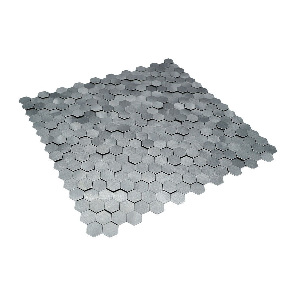 Mini Hexagon 3D Gray Peel & Stick Splashback | 29.8×30.7 cm | Self-Adhesive Mosaic Tile
