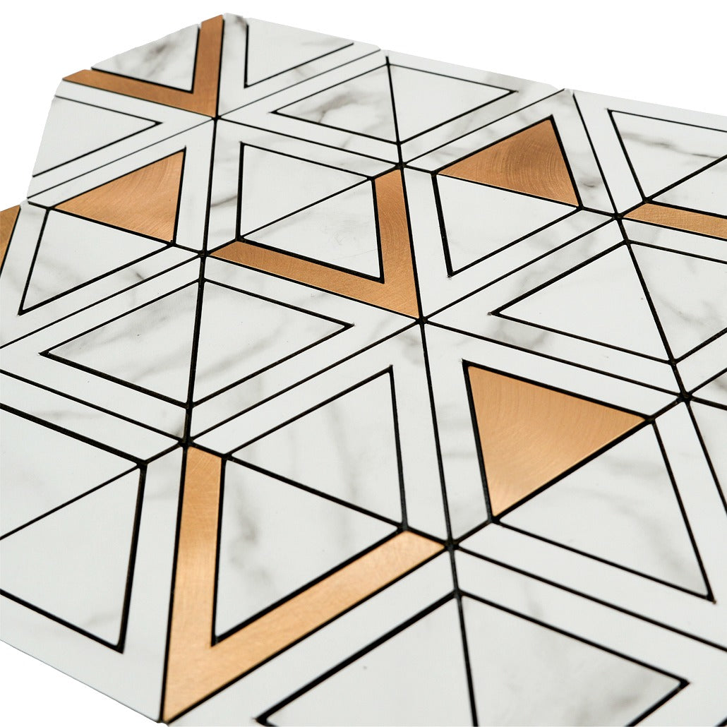 Triangle Gold Peel & Stick Splashback | 28.7×33.1 cm | Self-Adhesive Mosaic Tile