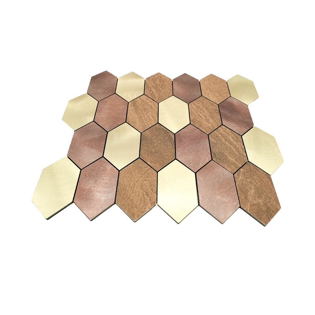 Picket Champagne Peel & Stick Splashback | 30×30 cm | Self-Adhesive Mosaic Tile