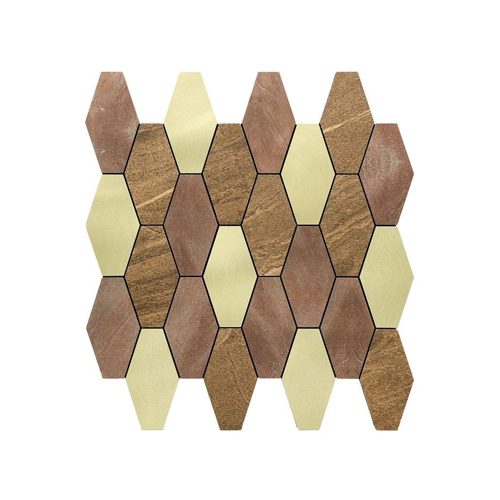 Picket Brown Peel & Stick Splashback | 30×30 cm | Self-Adhesive Mosaic Tile