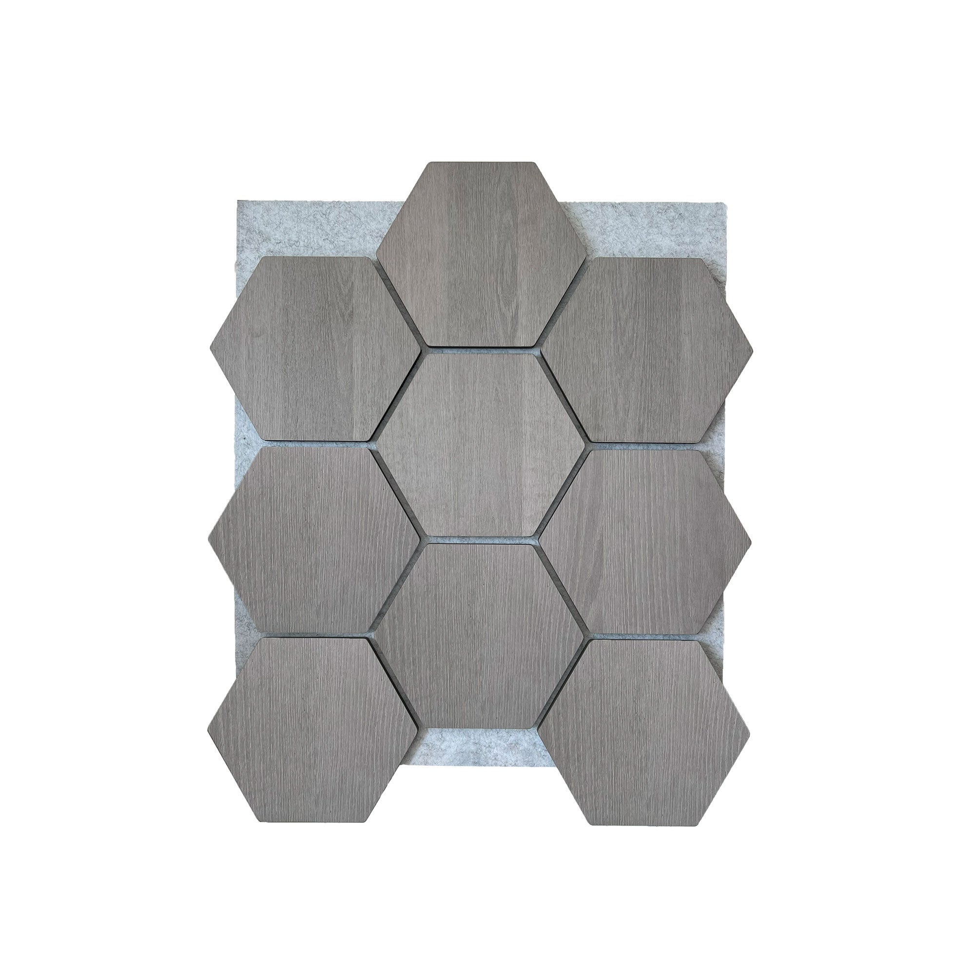 Hexagon Panel Grey Walnut with Grey Felt 81 cm | Acoustic | Wall Decor
