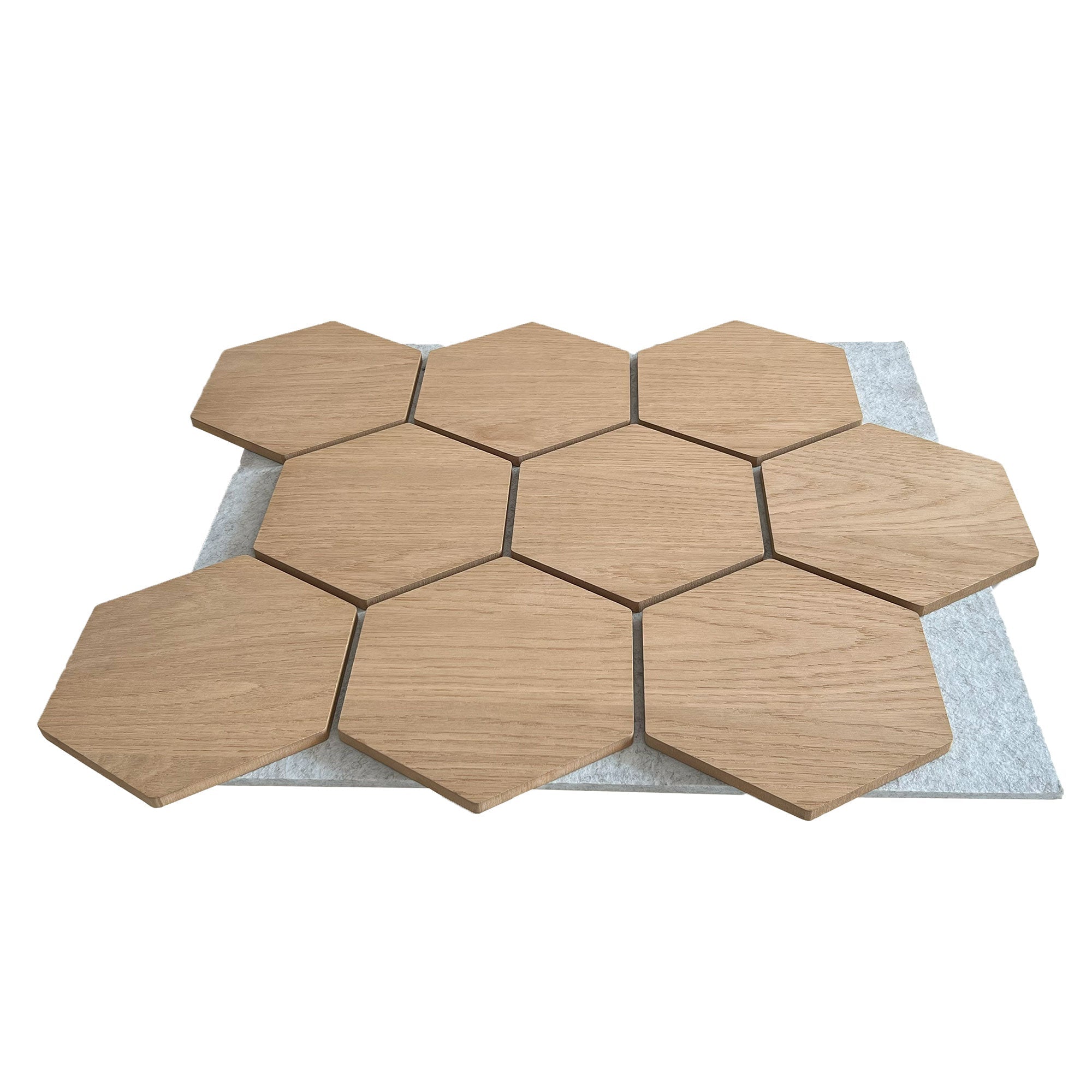 Hexagon Panel Natural Oak with Grey Felt 81 cm | Acoustic | Wall Decor