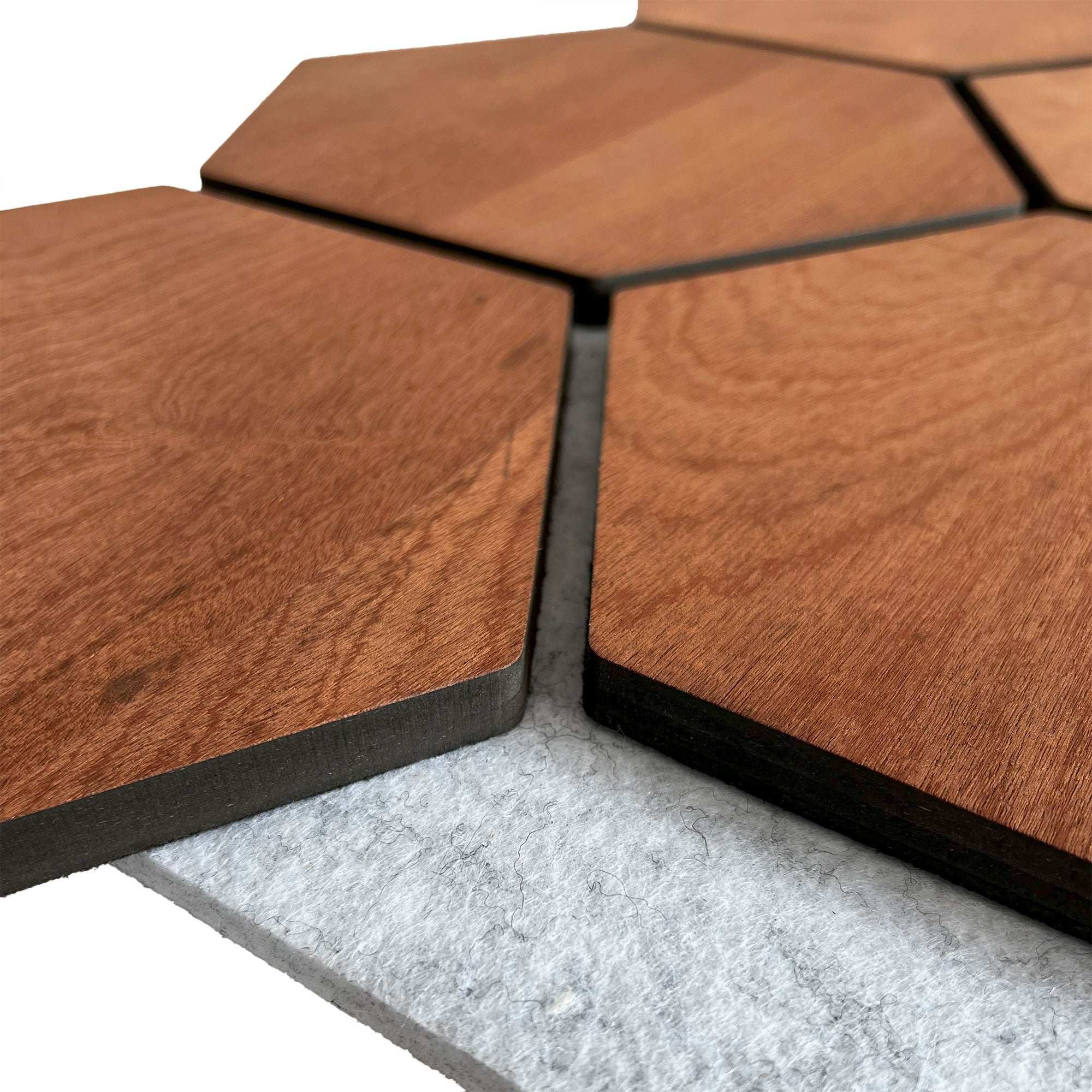 Hexagon Panel Smoked Oak with Grey Felt 81 cm | Acoustic | Wall Decor