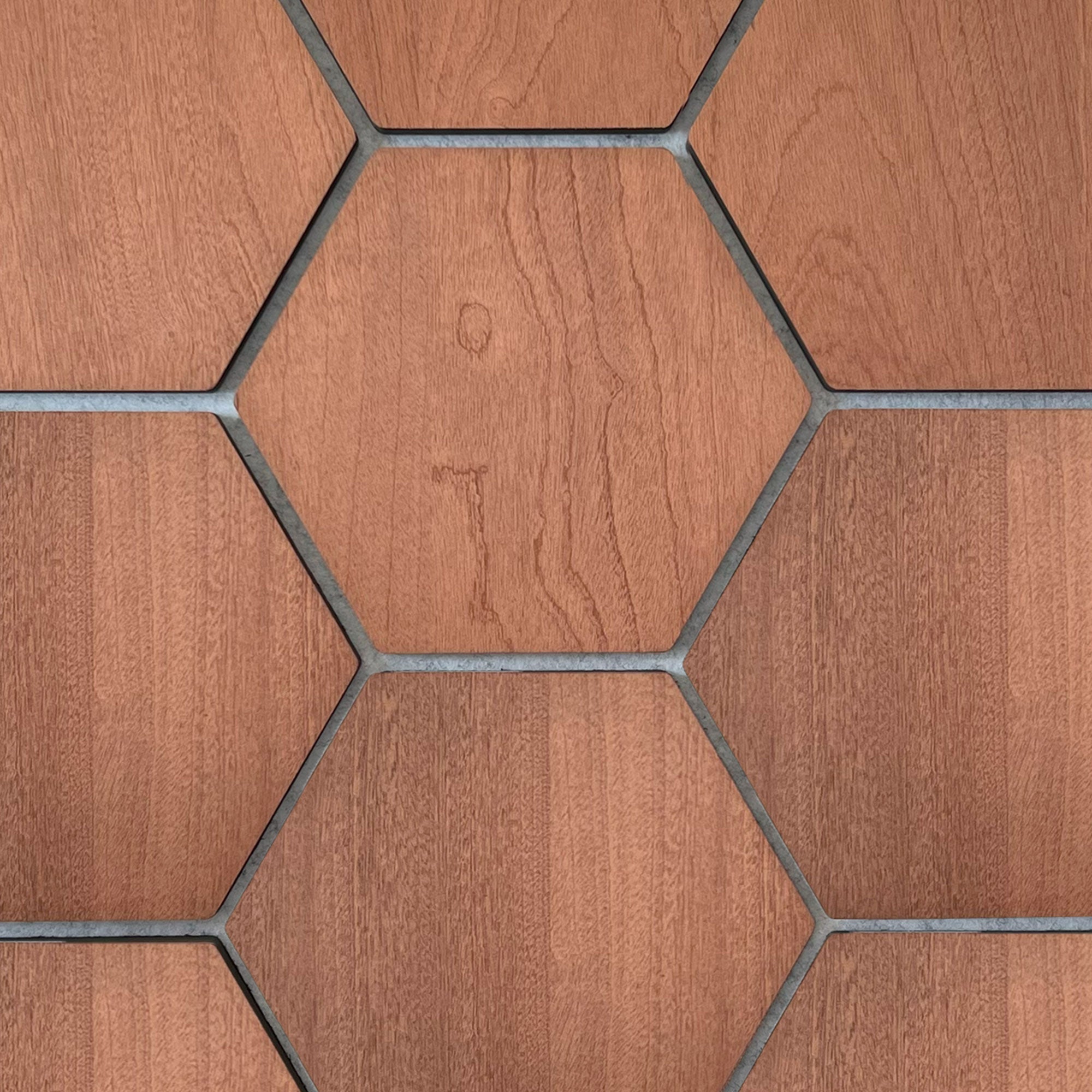 Hexagon Panel Smoked Oak with Grey Felt 81 cm | Acoustic | Wall Decor
