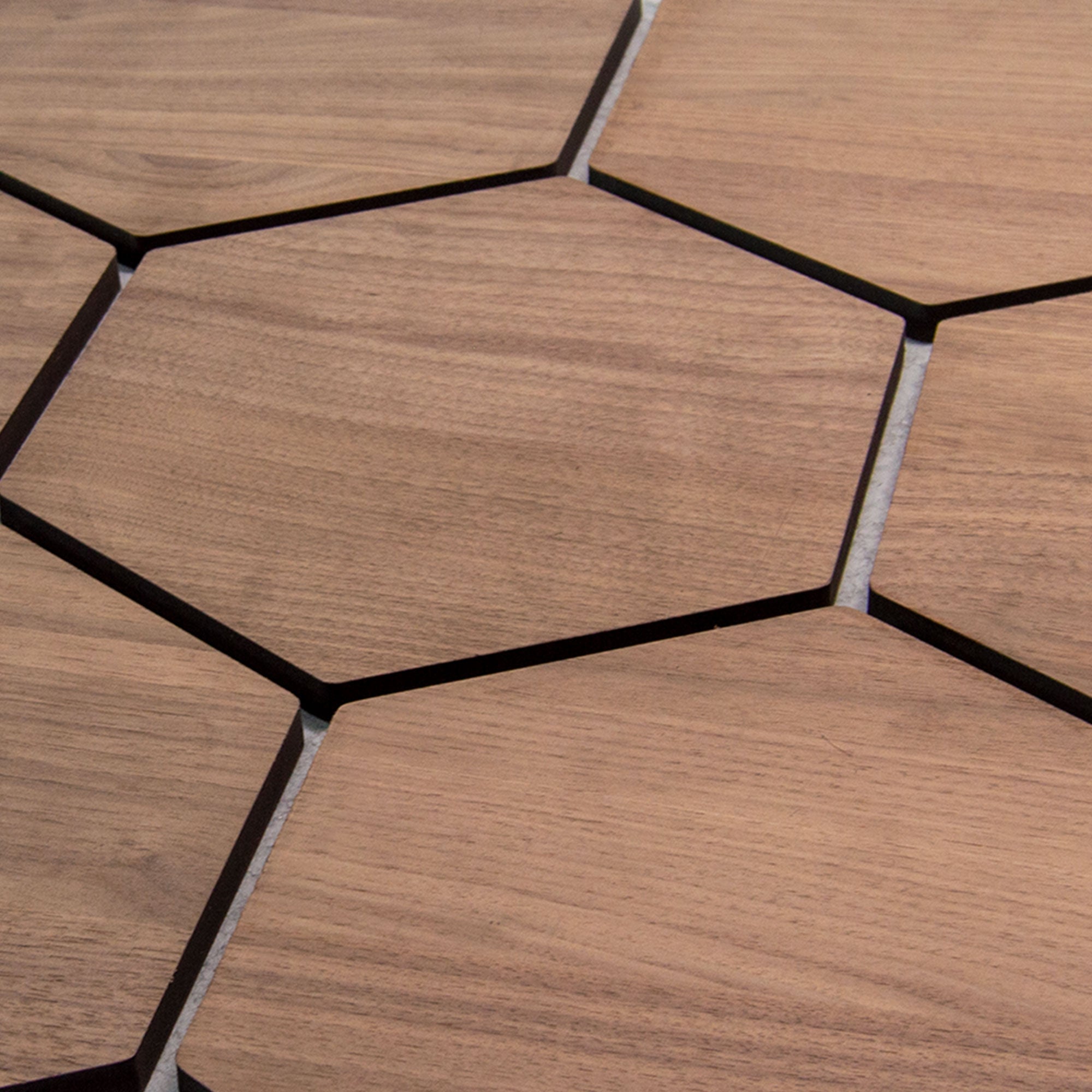 Hexagon Panel Walnut with Grey Felt 81 cm | Acoustic | Wall Decor