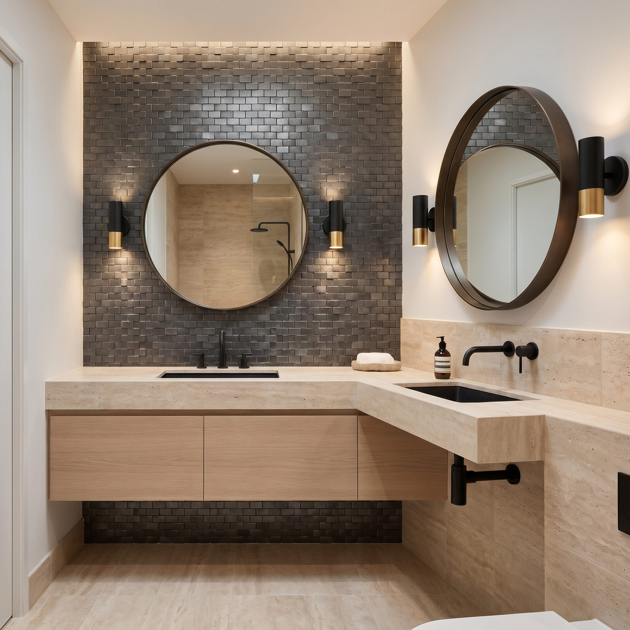 Brick 3D Anthracite Peel & Stick Splashback | 30×29.8 cm | Self-Adhesive Mosaic Tile