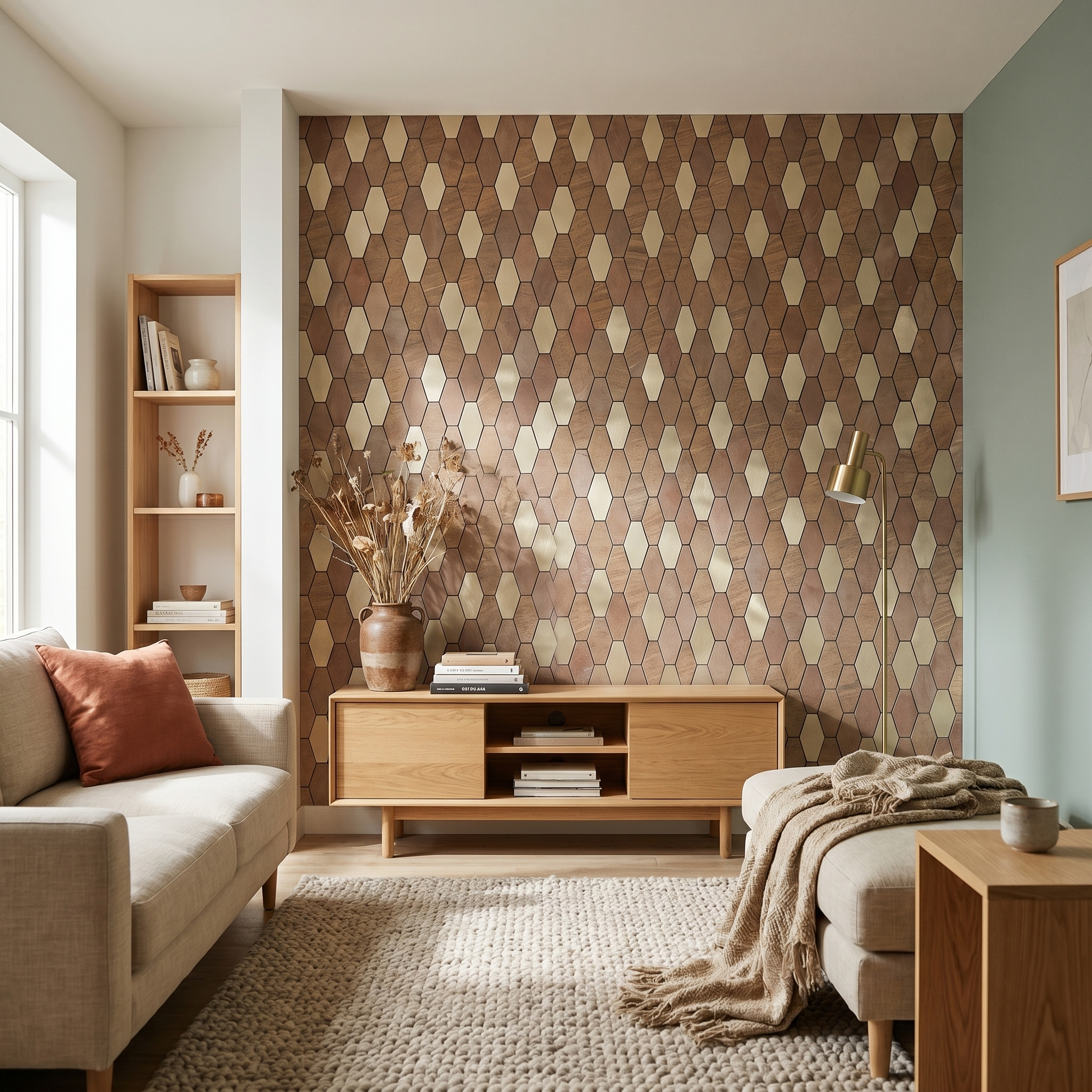 Picket Brown Peel & Stick Splashback | 30×30 cm | Self-Adhesive Mosaic Tile