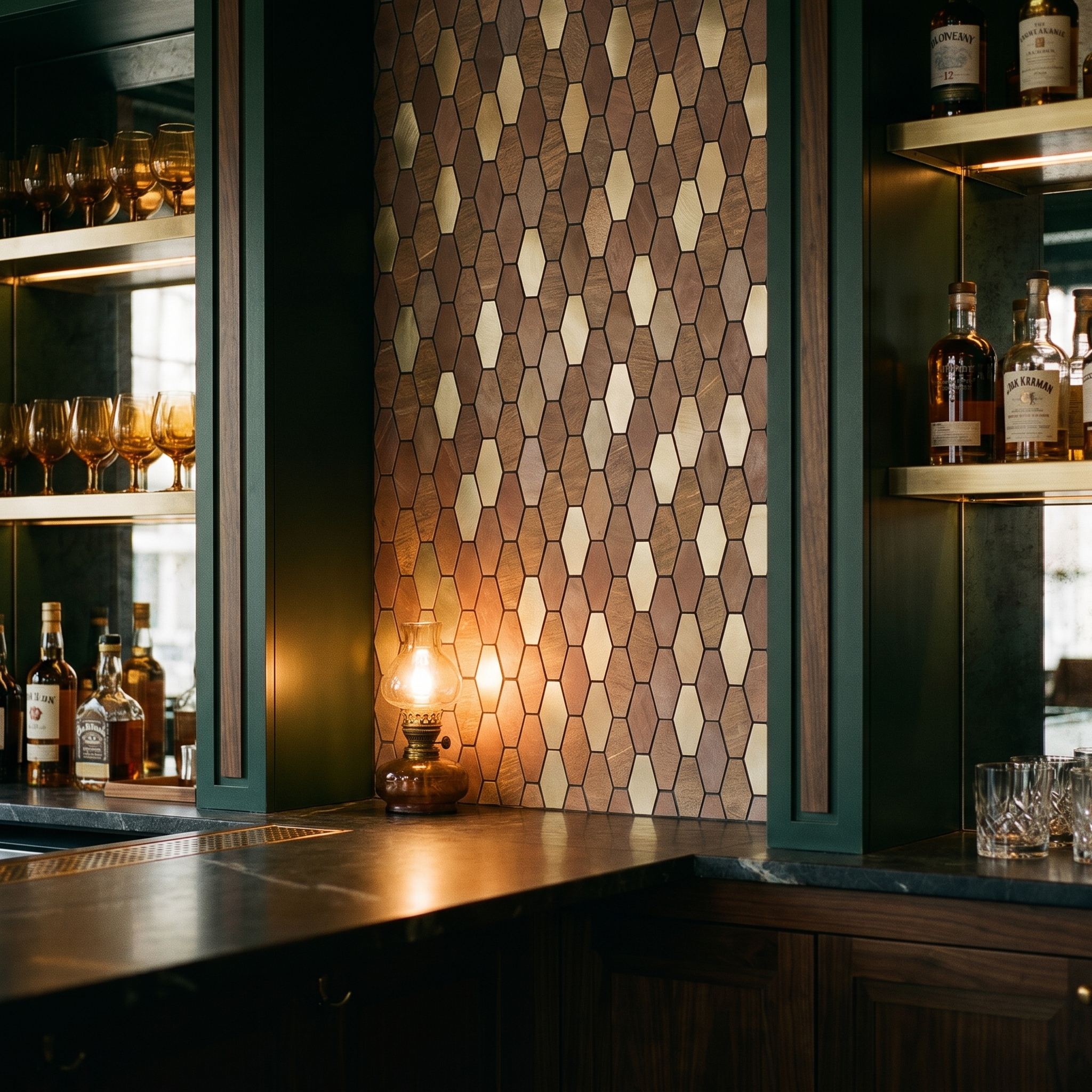 Picket Brown Peel & Stick Splashback | 30×30 cm | Self-Adhesive Mosaic Tile