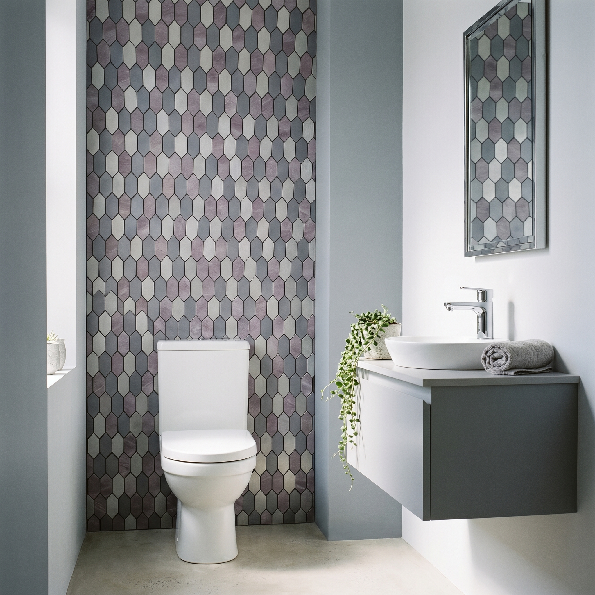 Picket Mauve Peel & Stick Splashback | 30×30 cm | Self-Adhesive Mosaic Tile