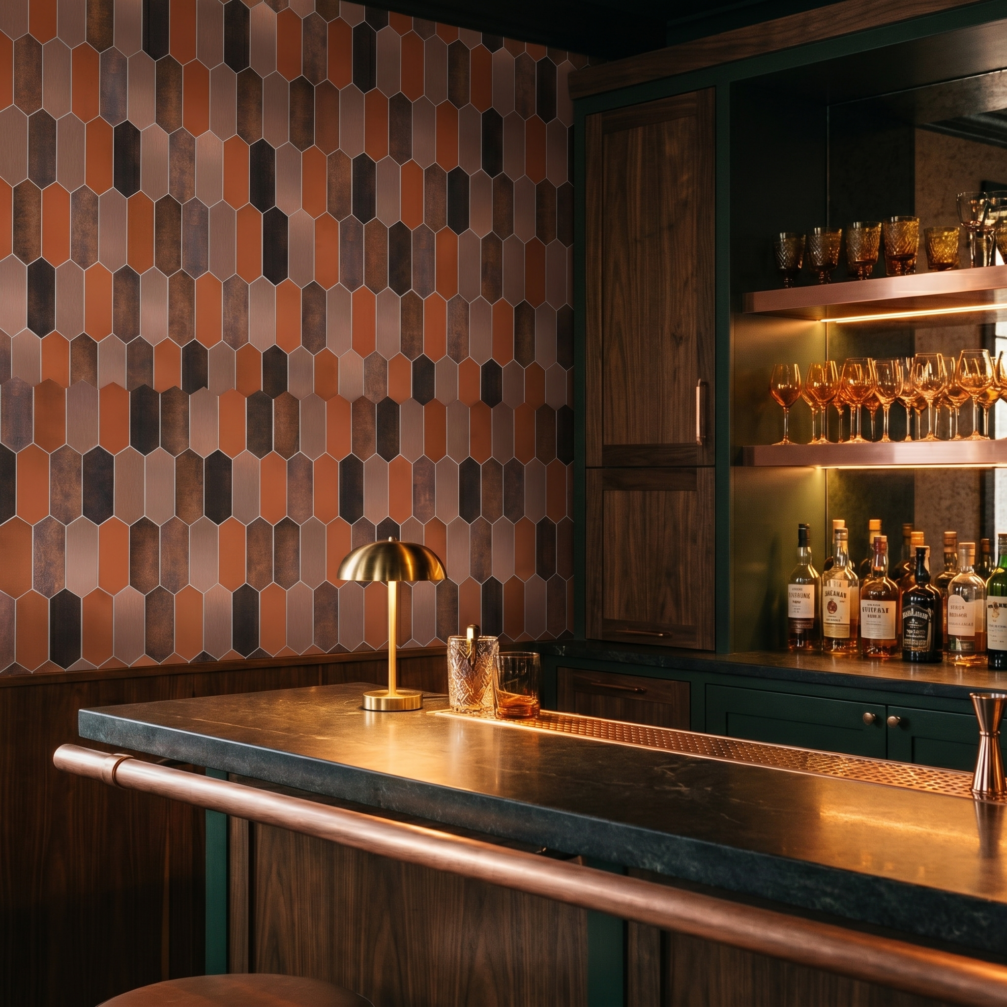 Picket Terracotta Peel & Stick Splashback | 28.2×27.3 cm | Self-Adhesive Mosaic Tile