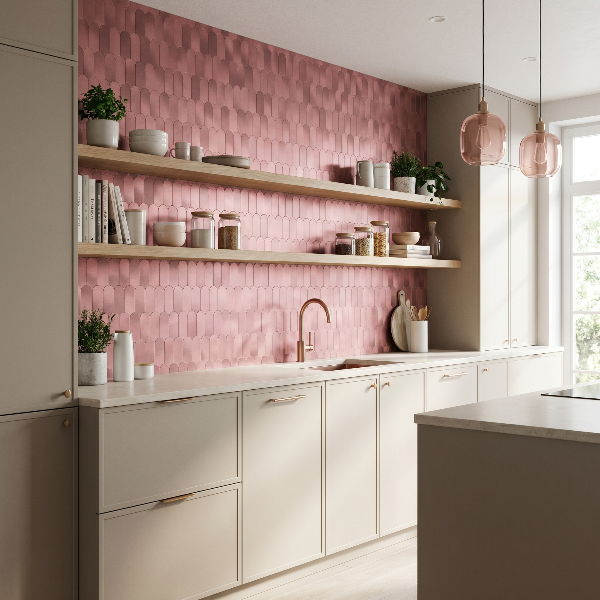 Arch Pink Peel & Stick Splashback | 28.8×29.8 cm | Self-Adhesive Mosaic Tile