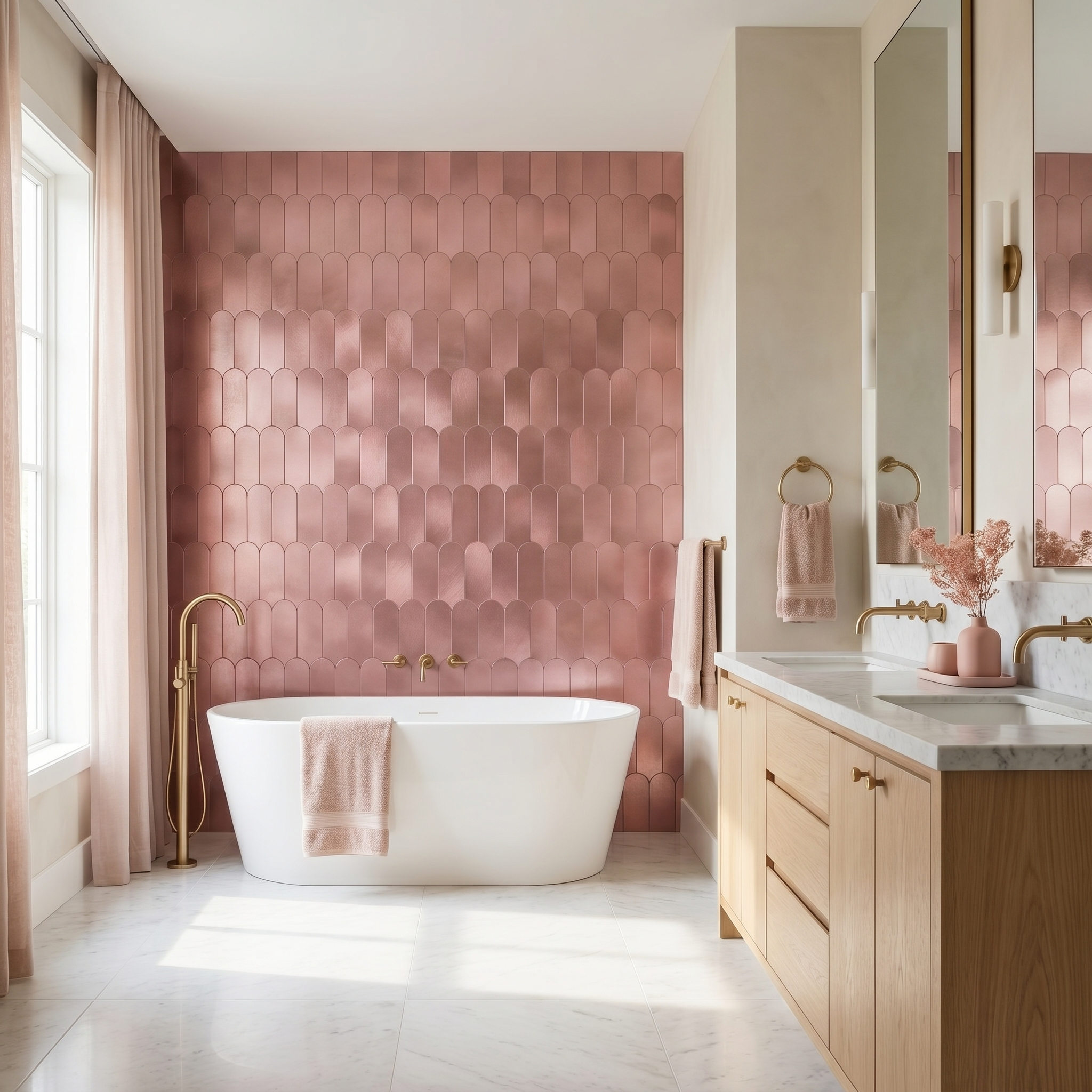 Arch Pink Peel & Stick Splashback | 28.8×29.8 cm | Self-Adhesive Mosaic Tile