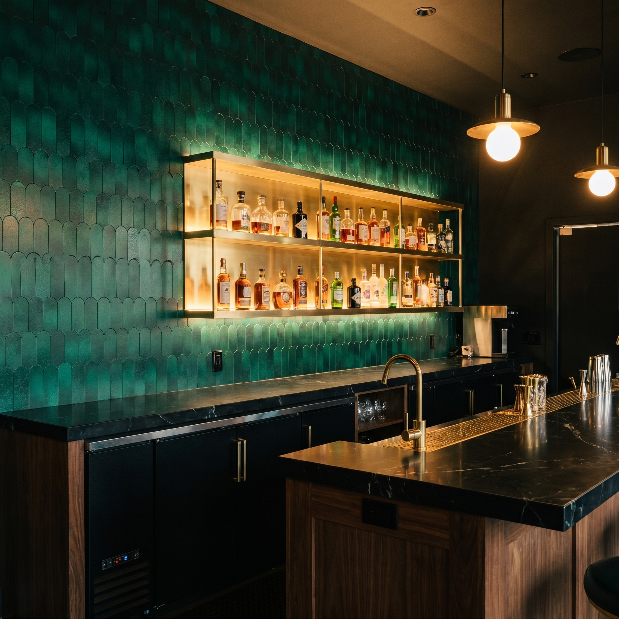 Arch Dark Green Peel & Stick Splashback | 28.8×29.8 cm | Self-Adhesive Mosaic Tile