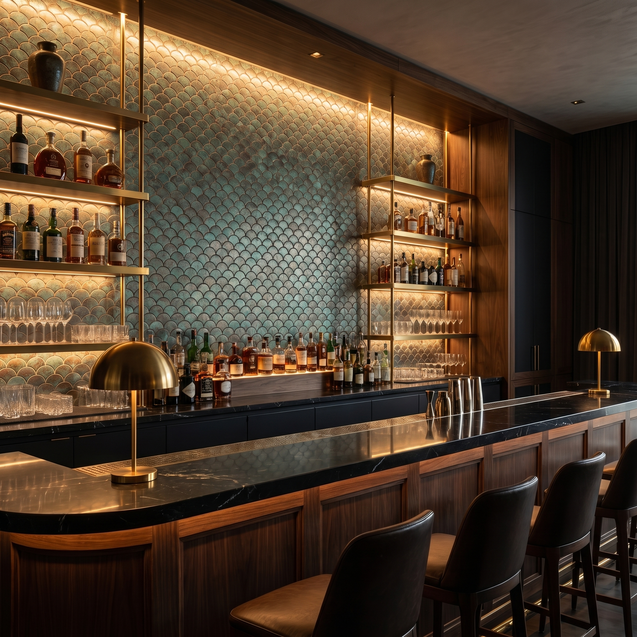 Fan Patina Copper Peel & Stick Splashback | 26.8×28.1 cm | Self-Adhesive Mosaic Tile