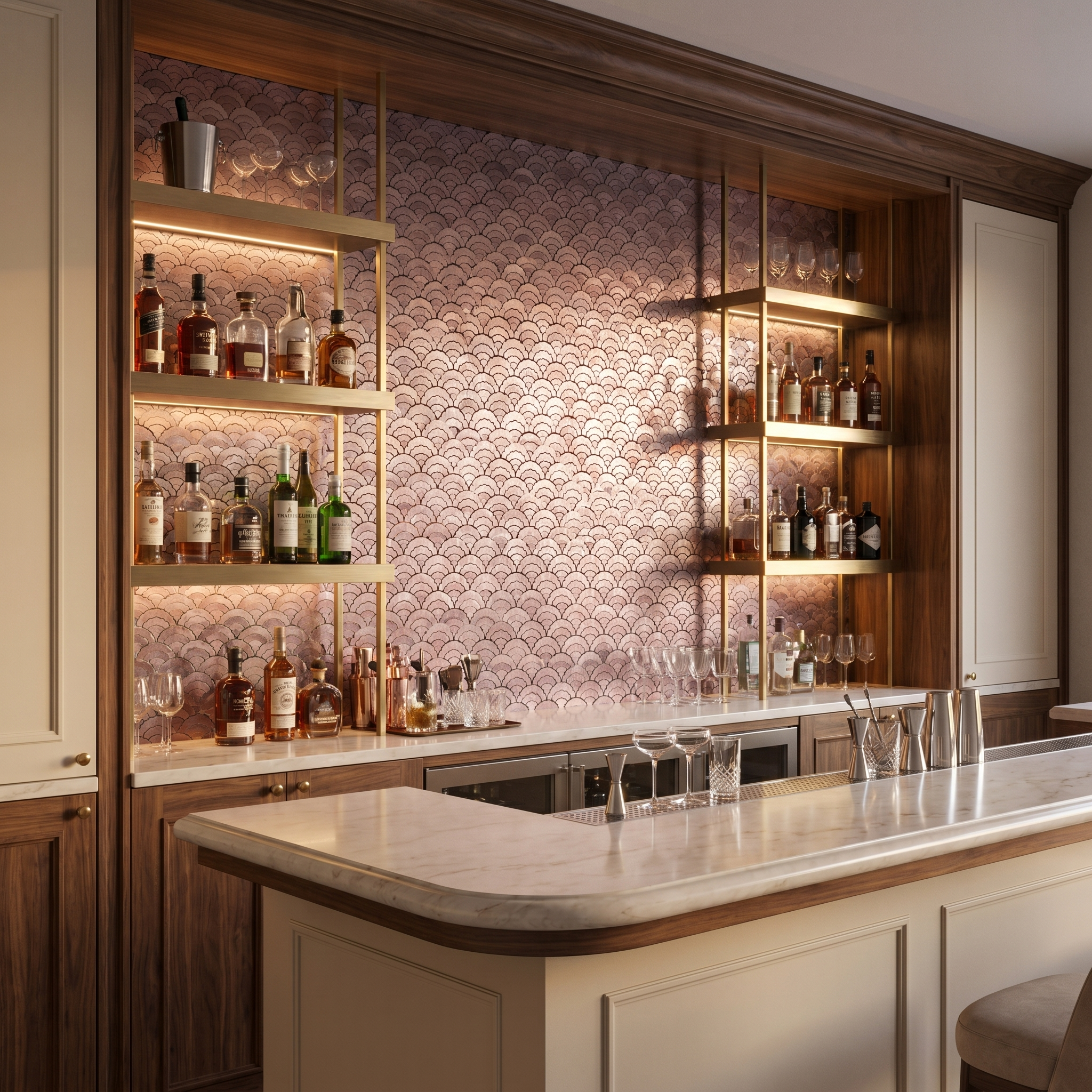 Fan Mauve Peel & Stick Splashback | 26.8×28.1 cm | Self-Adhesive Mosaic Tile