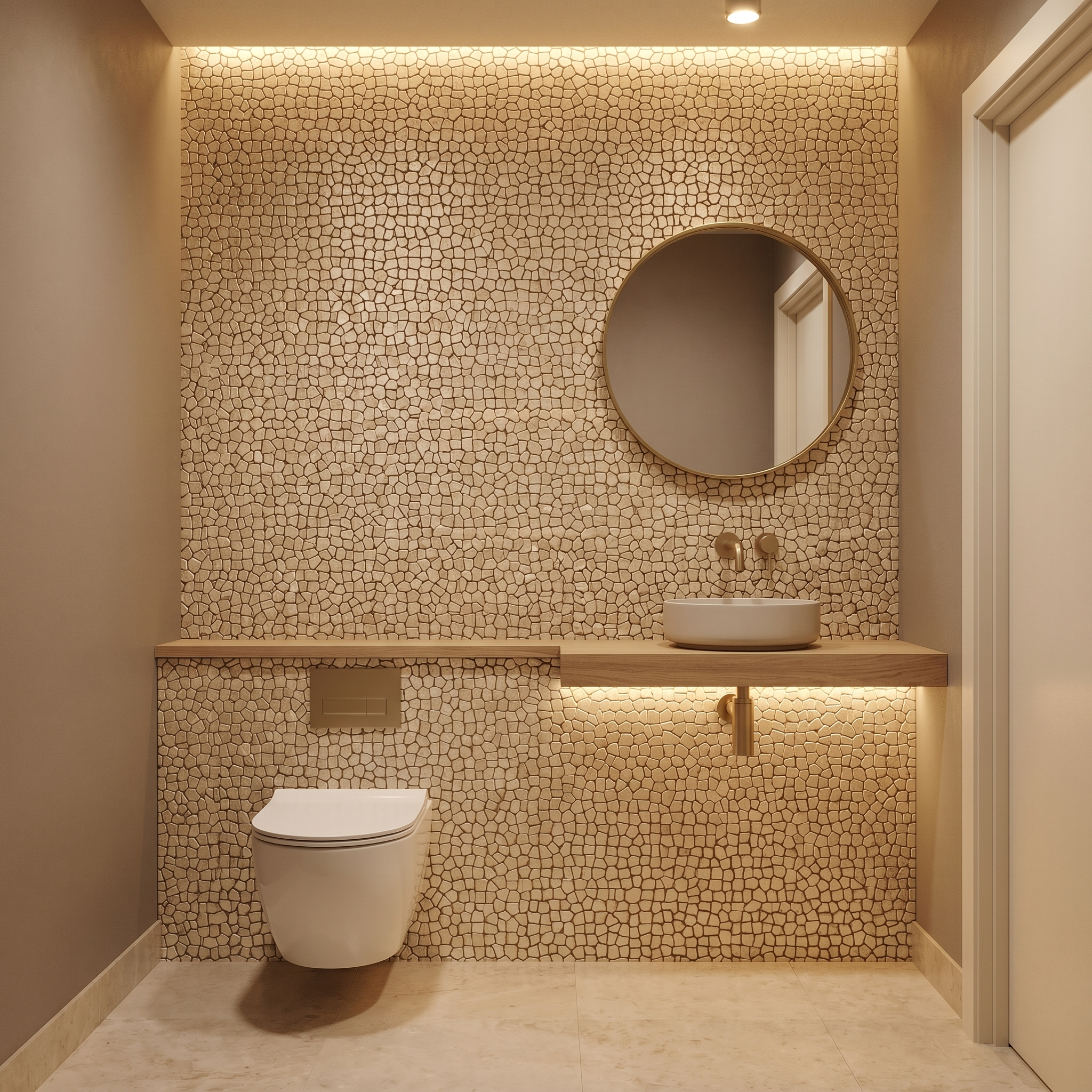 Pentagon 3D Champagne Peel & Stick Splashback | 28.2×28.2 cm | Self-Adhesive Mosaic Tile
