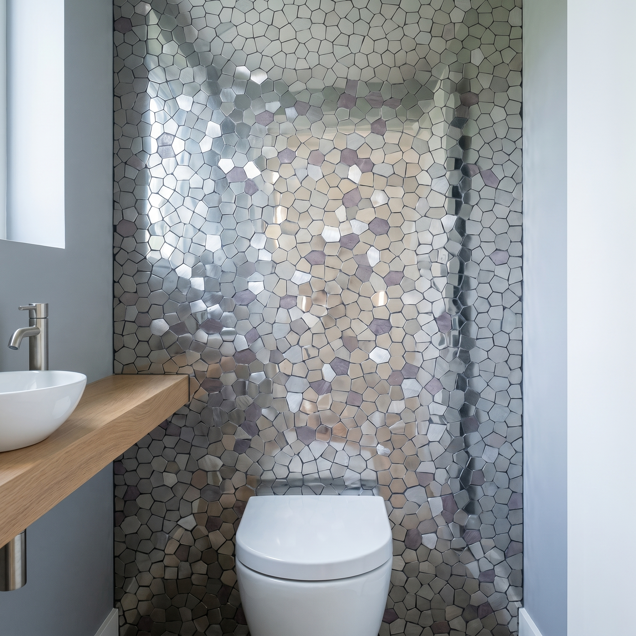 Polygon Gray Peel & Stick Splashback | 30×26.2 cm | Self-Adhesive Mosaic Tile