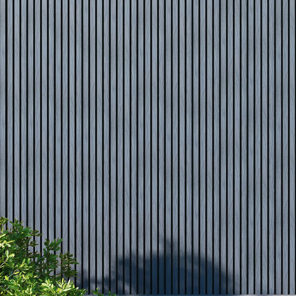 Exterior Wall Cladding Panel Stone Grey 290CM | Garden | 3D Wood Grain