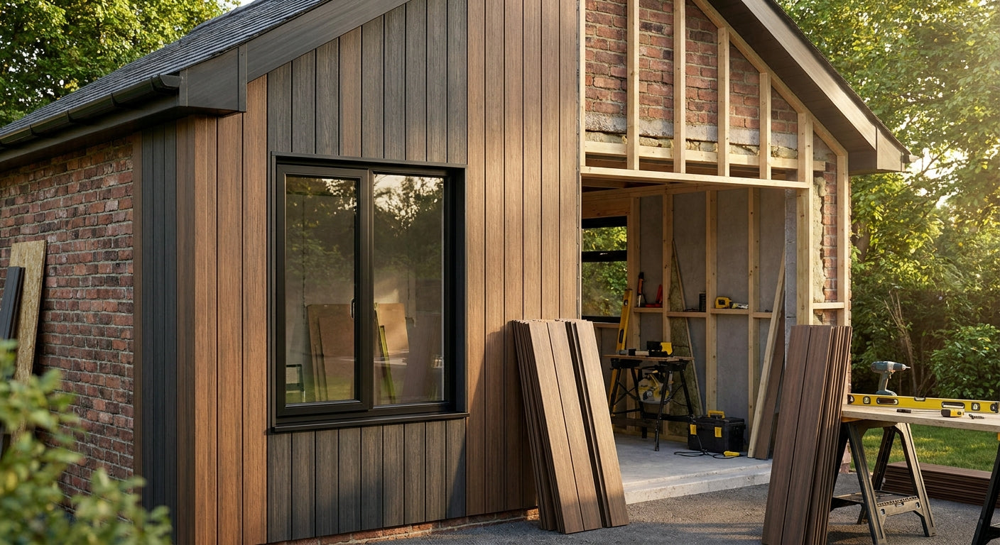 Composite cladding for garage conversion walls