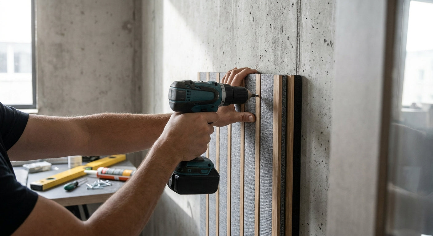 How to install acoustic panels on a concrete wall