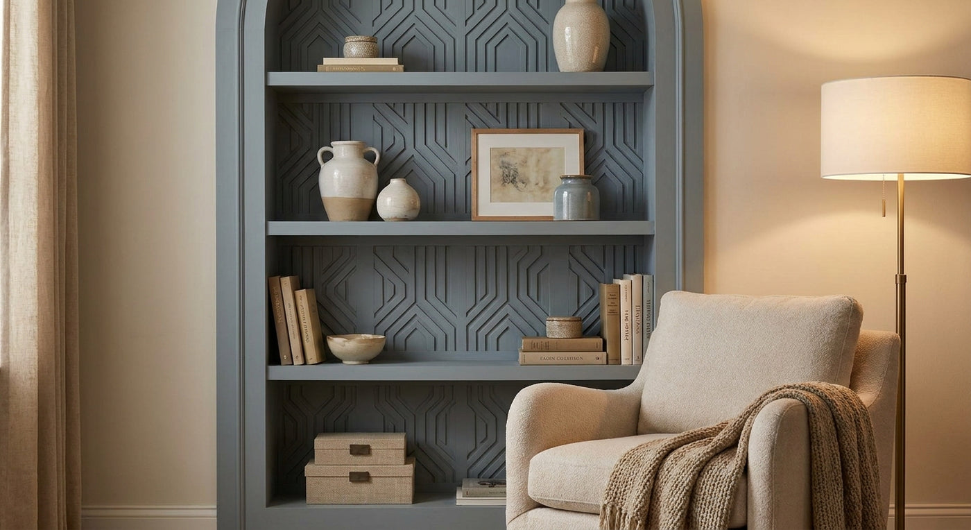 Decorative wall panels for living room alcoves