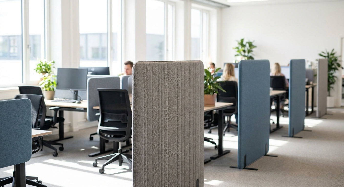 Freestanding acoustic screens for open-plan desks